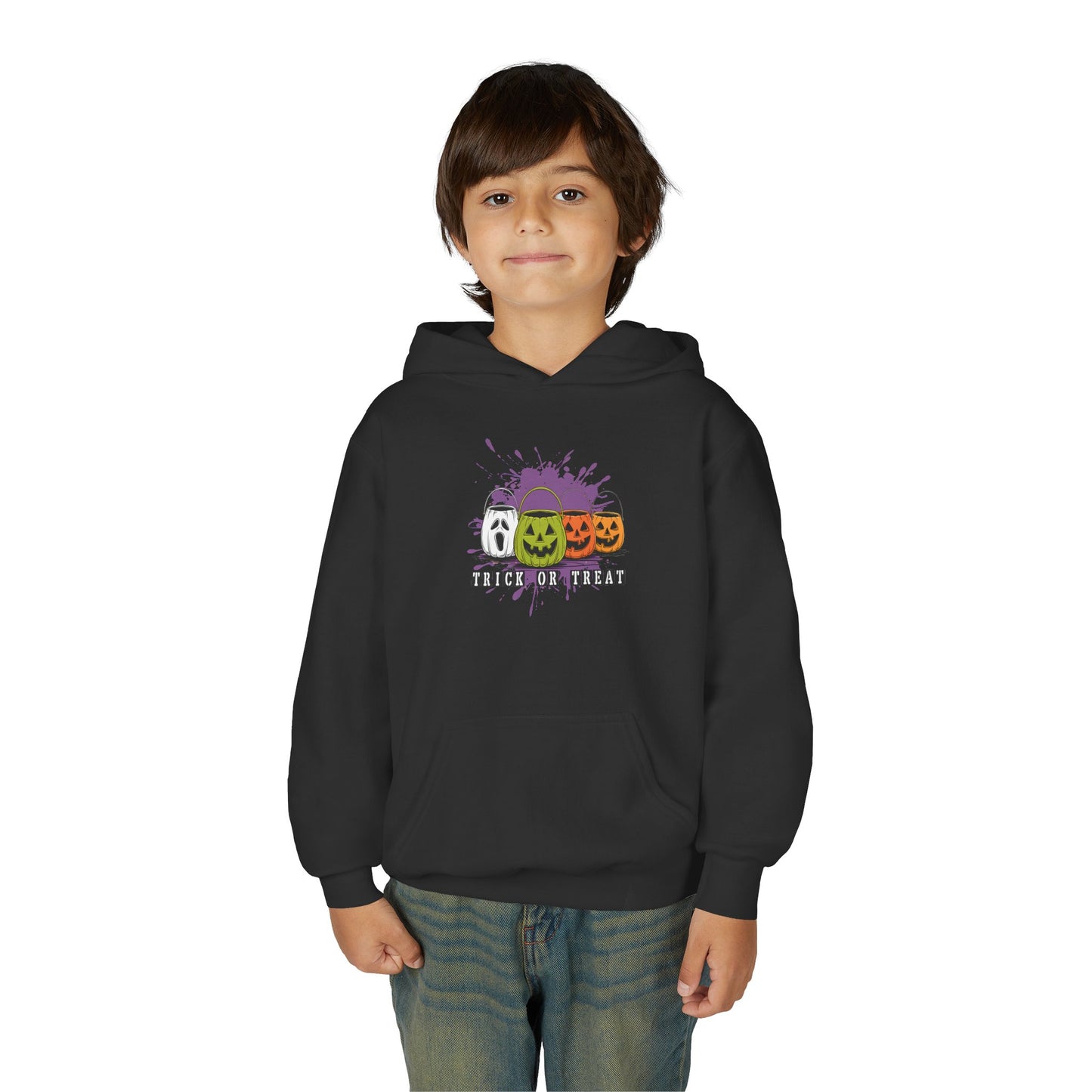 Halloween Pumpkin Trick or Treat Youth Hoodie