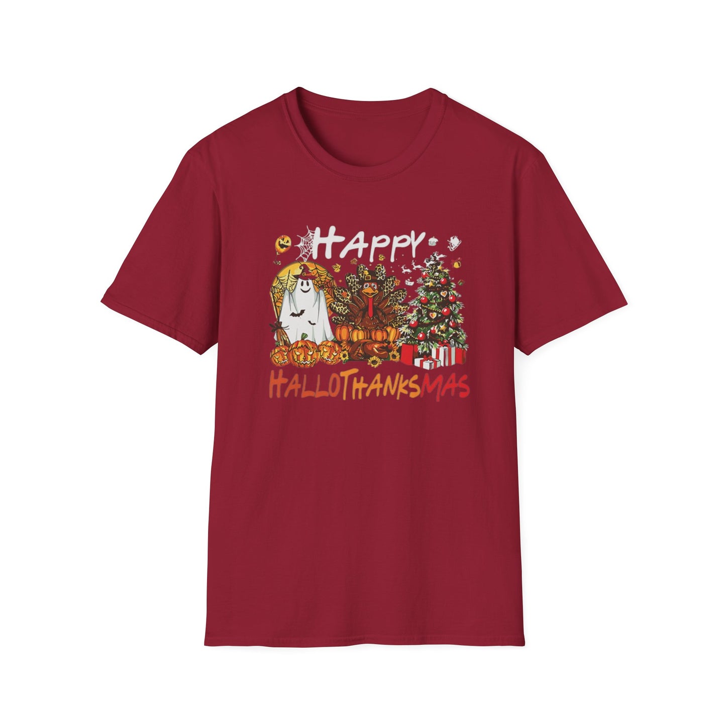 Happy Hallothanksmas Characters Unisex Softstyle T-Shirt