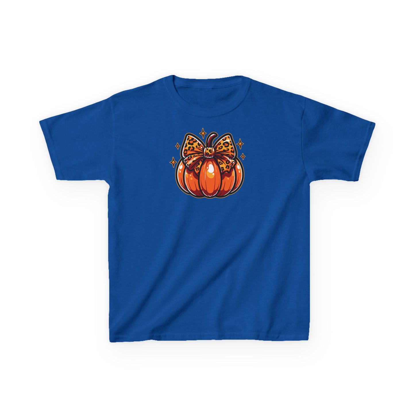 Leopard Pumpkin Bow Kids Tee