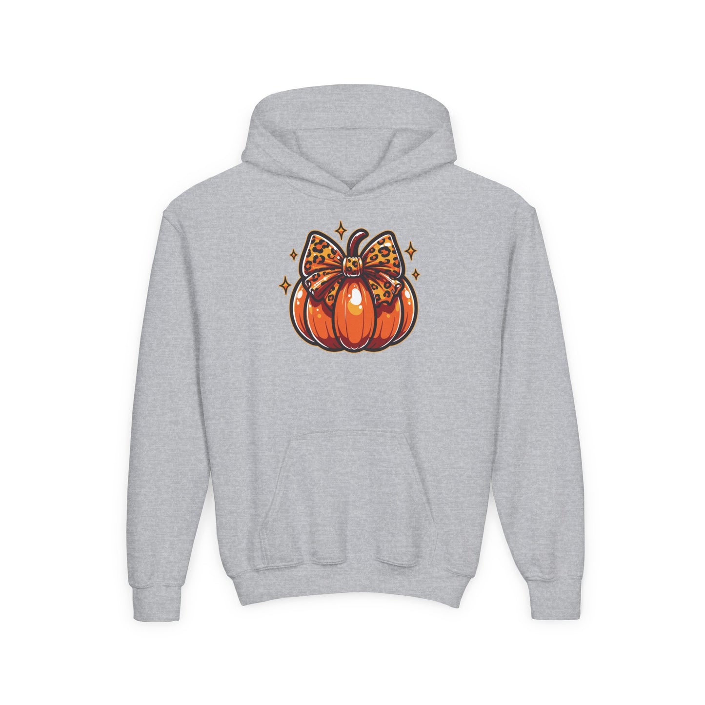 Leopard Pumpkin Bow Youth Hoodie