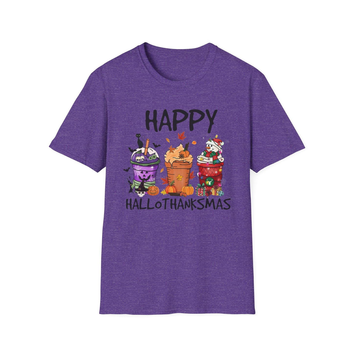 Happy Hallothanksmas Drinks Unisex Softstyle T-Shirt
