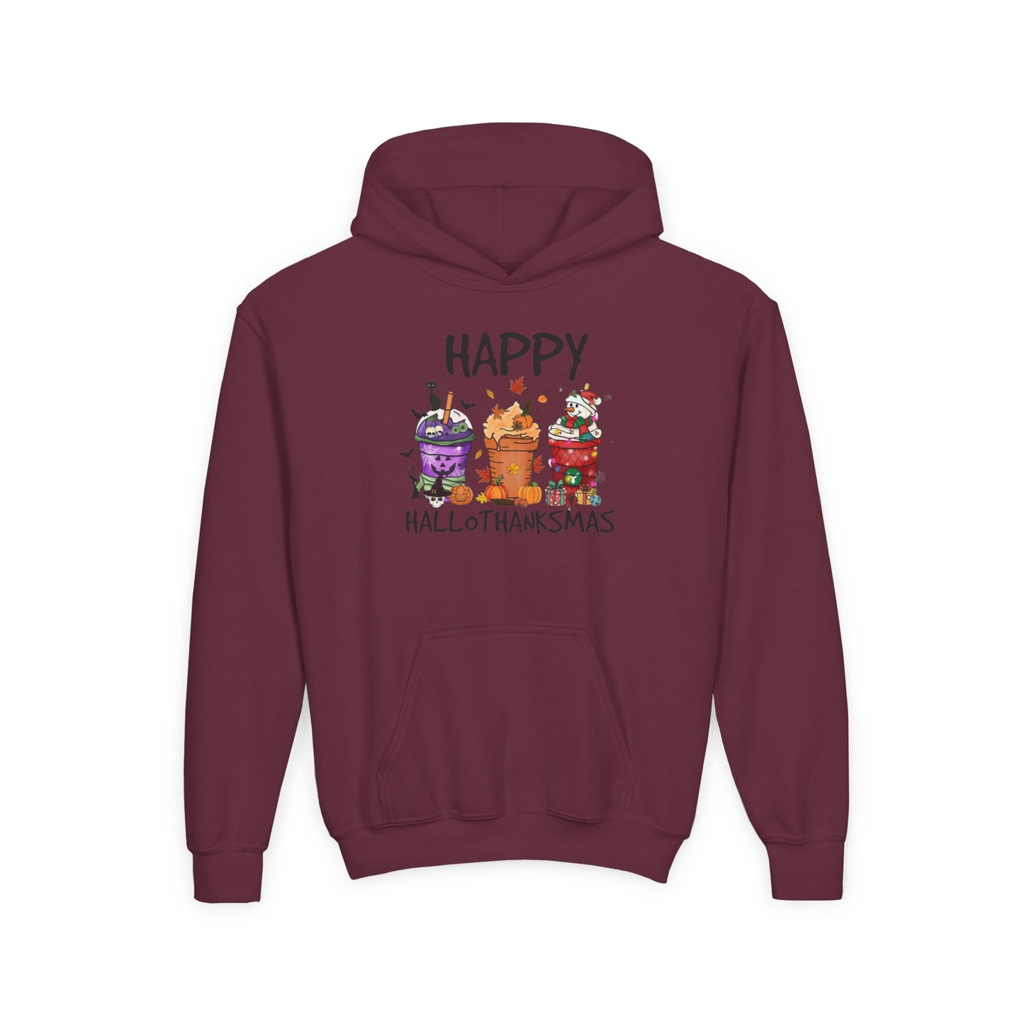 Happy Hallothanksmas Drinks Youth Hoodie