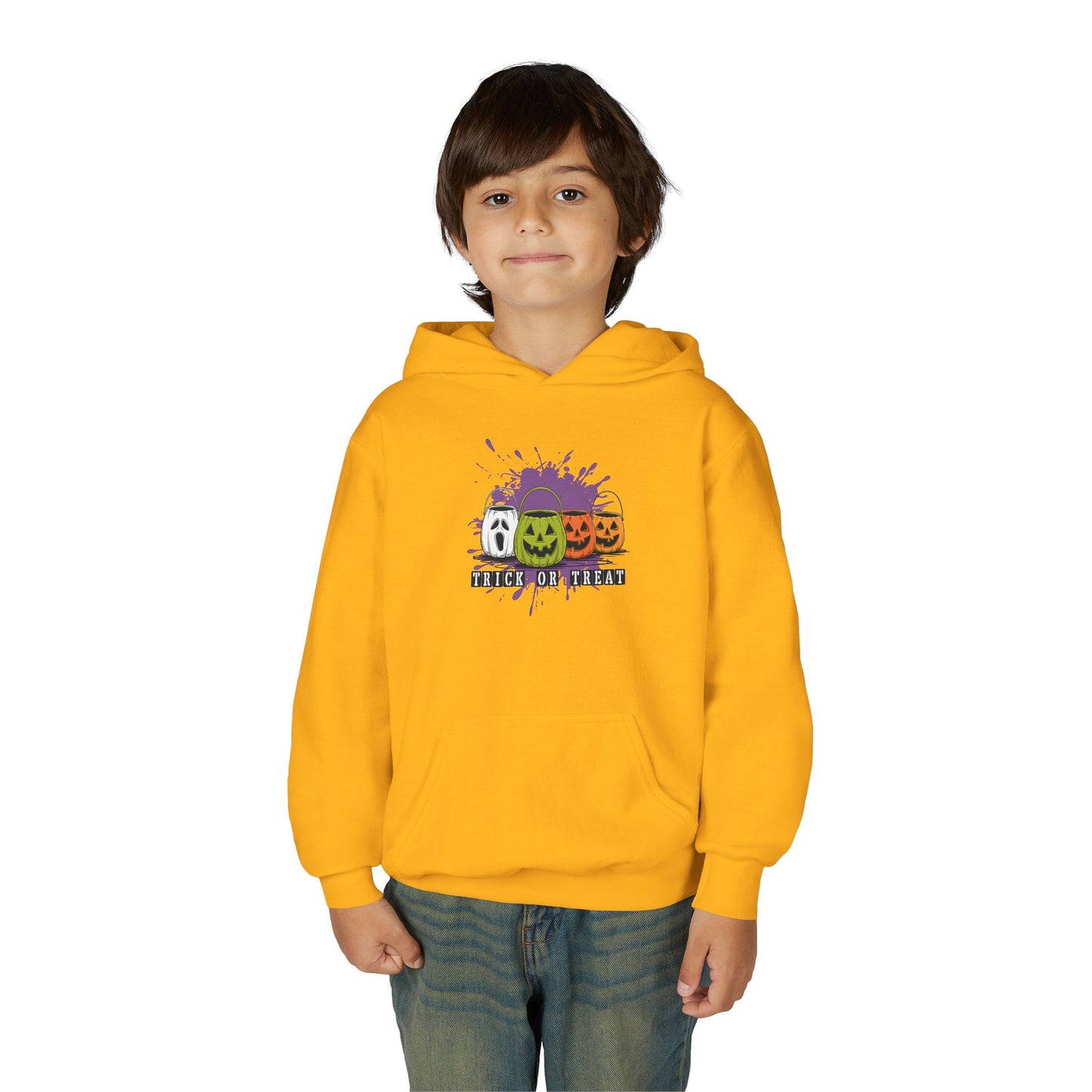 Halloween Pumpkin Trick or Treat Youth Hoodie