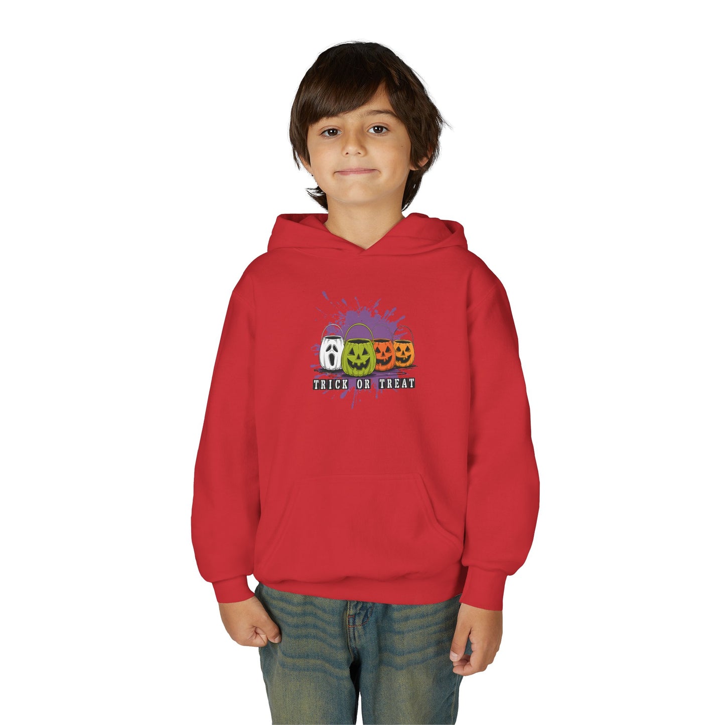 Halloween Pumpkin Trick or Treat Youth Hoodie