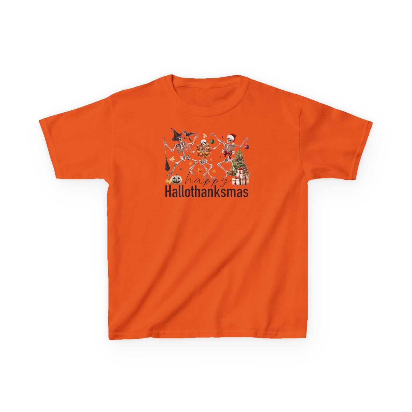 Happy Hallothanksmas Skeleton Kids Tee