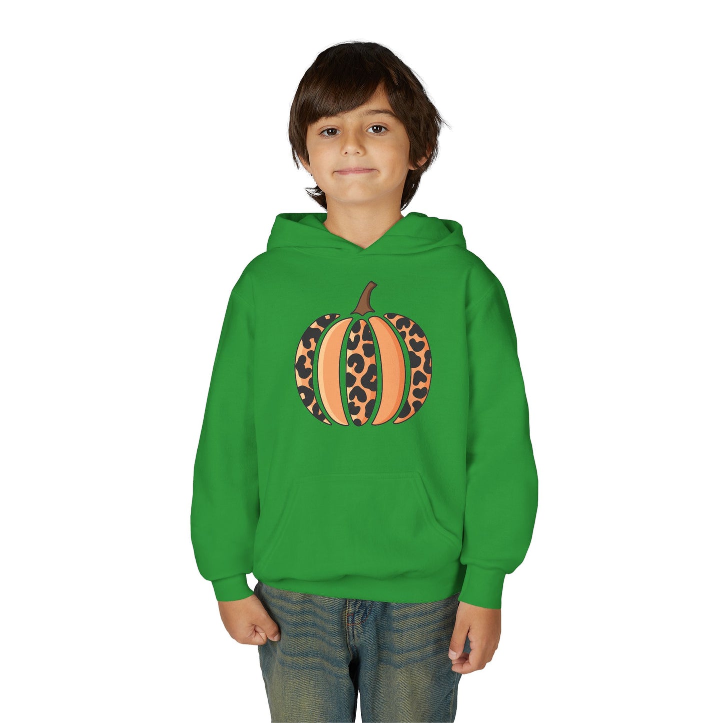 Leopard Print Pumpkin Youth Hoodie