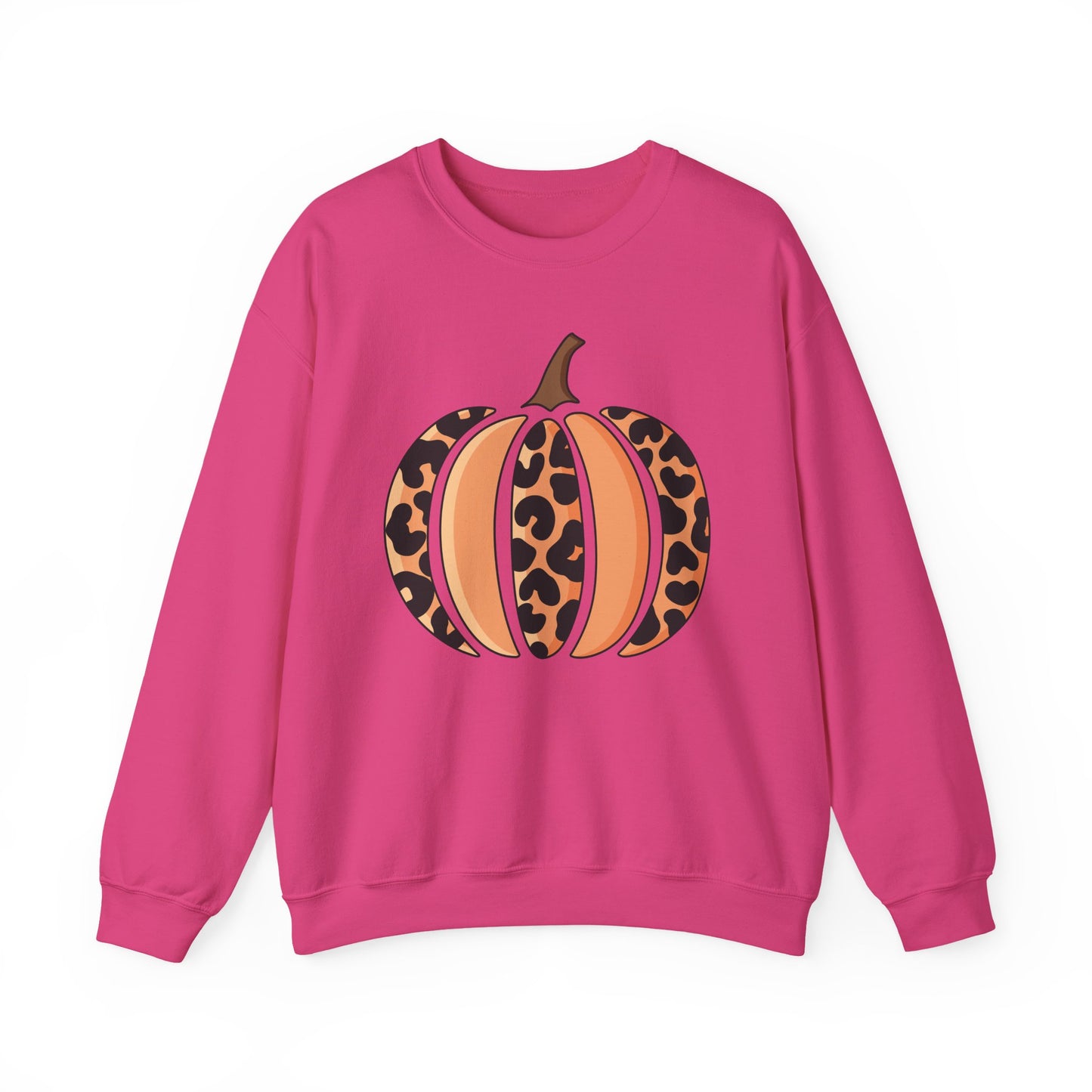 Leopard Print Pumpkin Crewneck Sweatshirt
