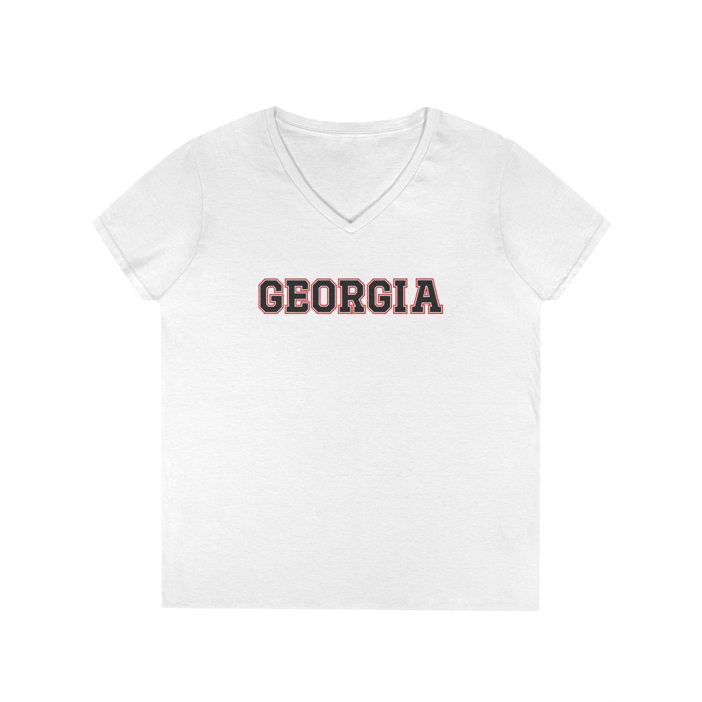 Glittery Black Georgia V-Neck T-Shirt