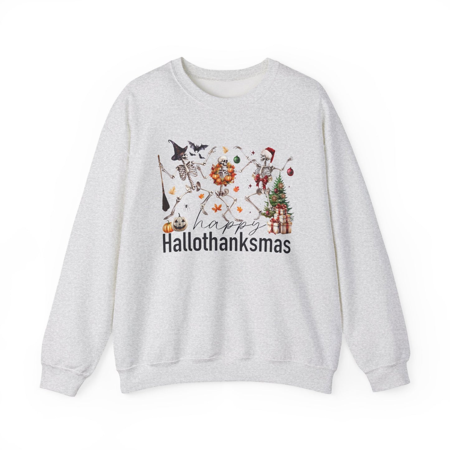 Happy Hallothanksmas Skeleton Sweatshirt