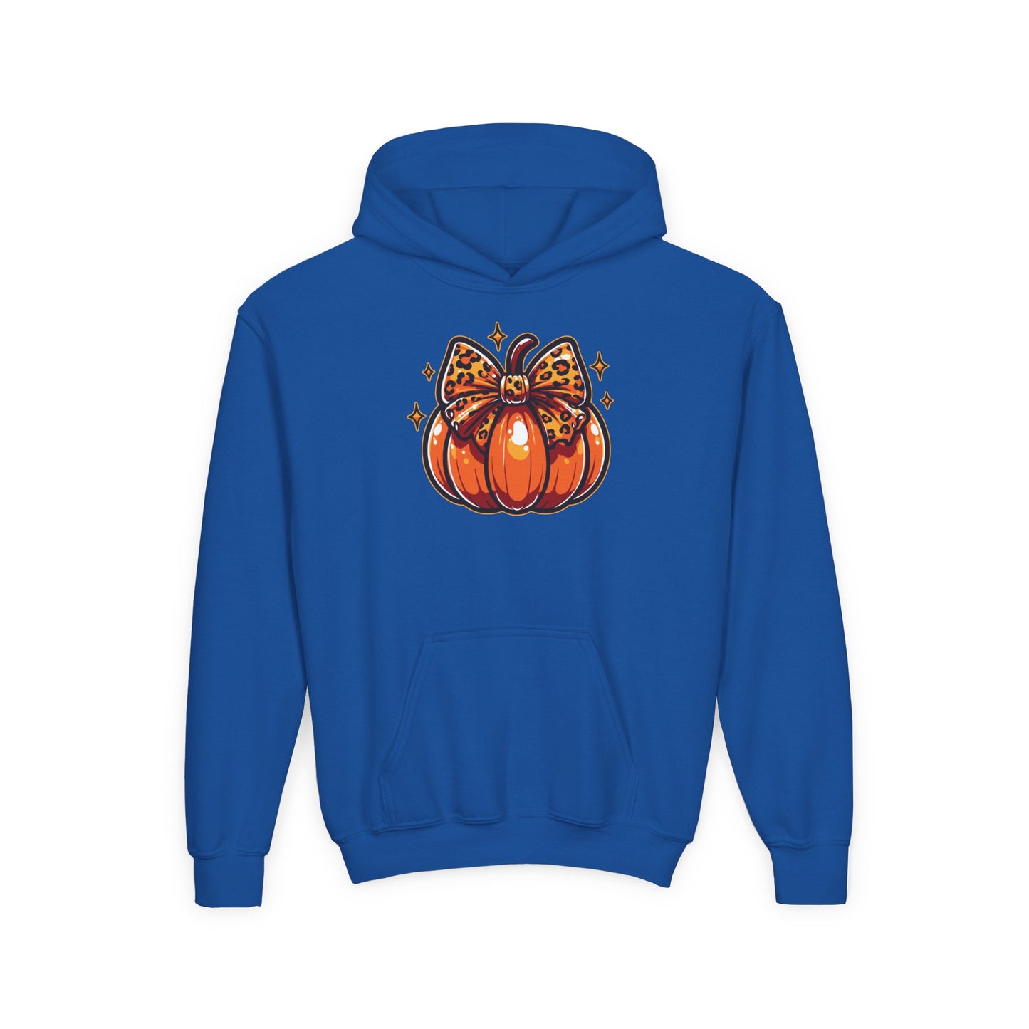 Leopard Pumpkin Bow Youth Hoodie