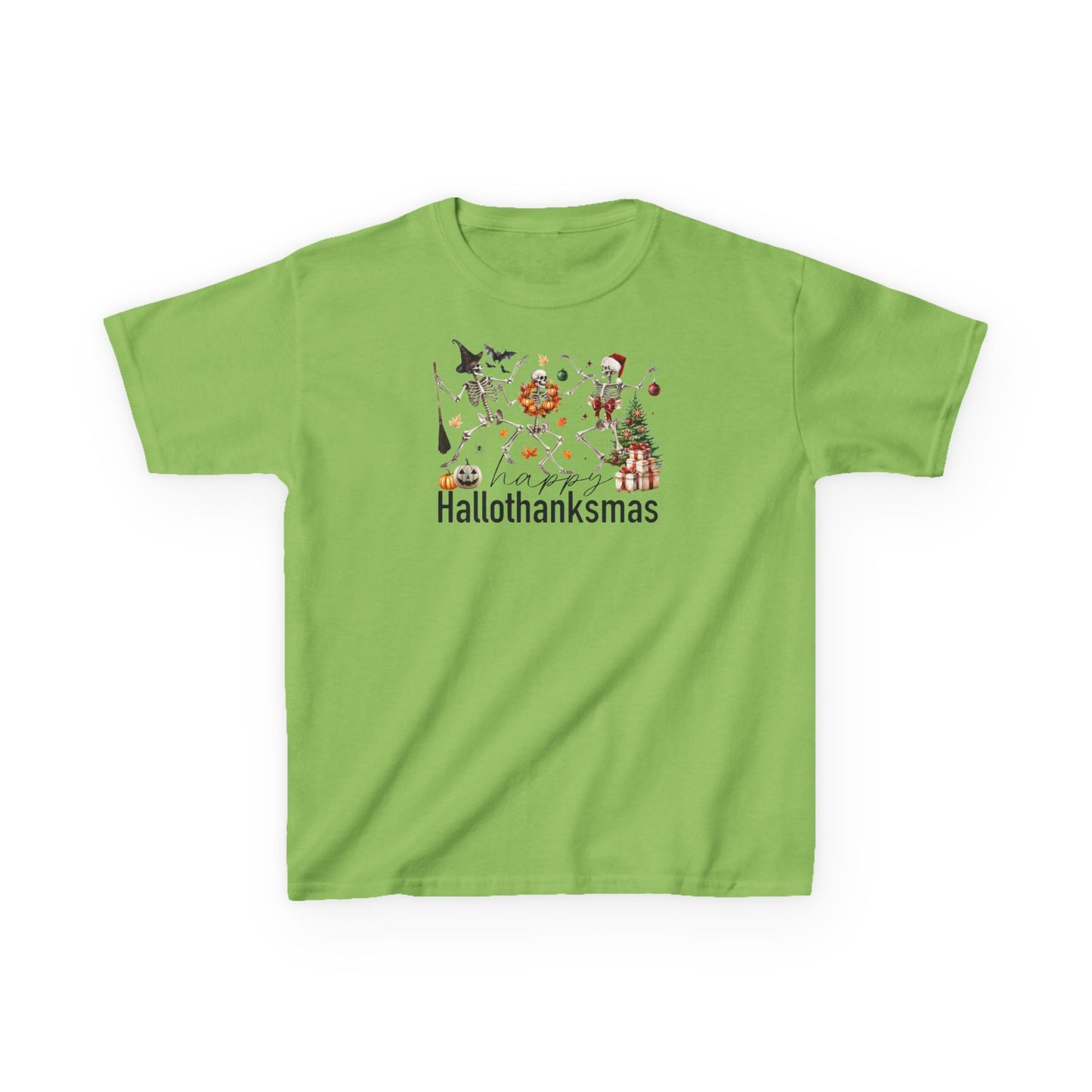Happy Hallothanksmas Skeleton Kids Tee