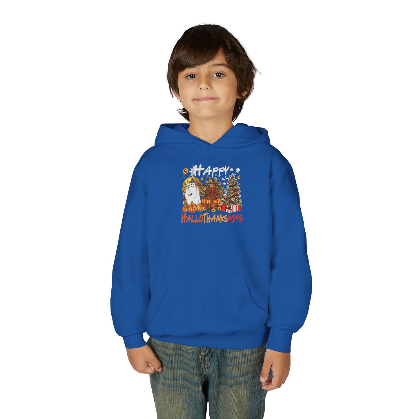 Happy Hallothanksmas Characters Youth Hoodie