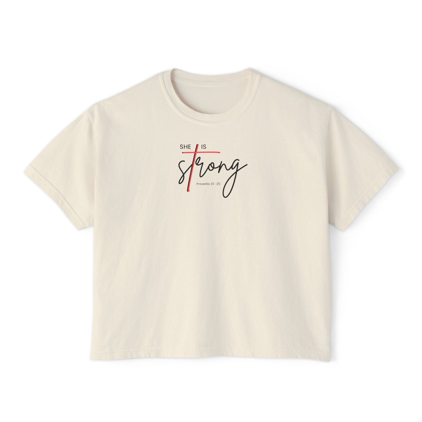 Women's Boxy Tee - She is Strong