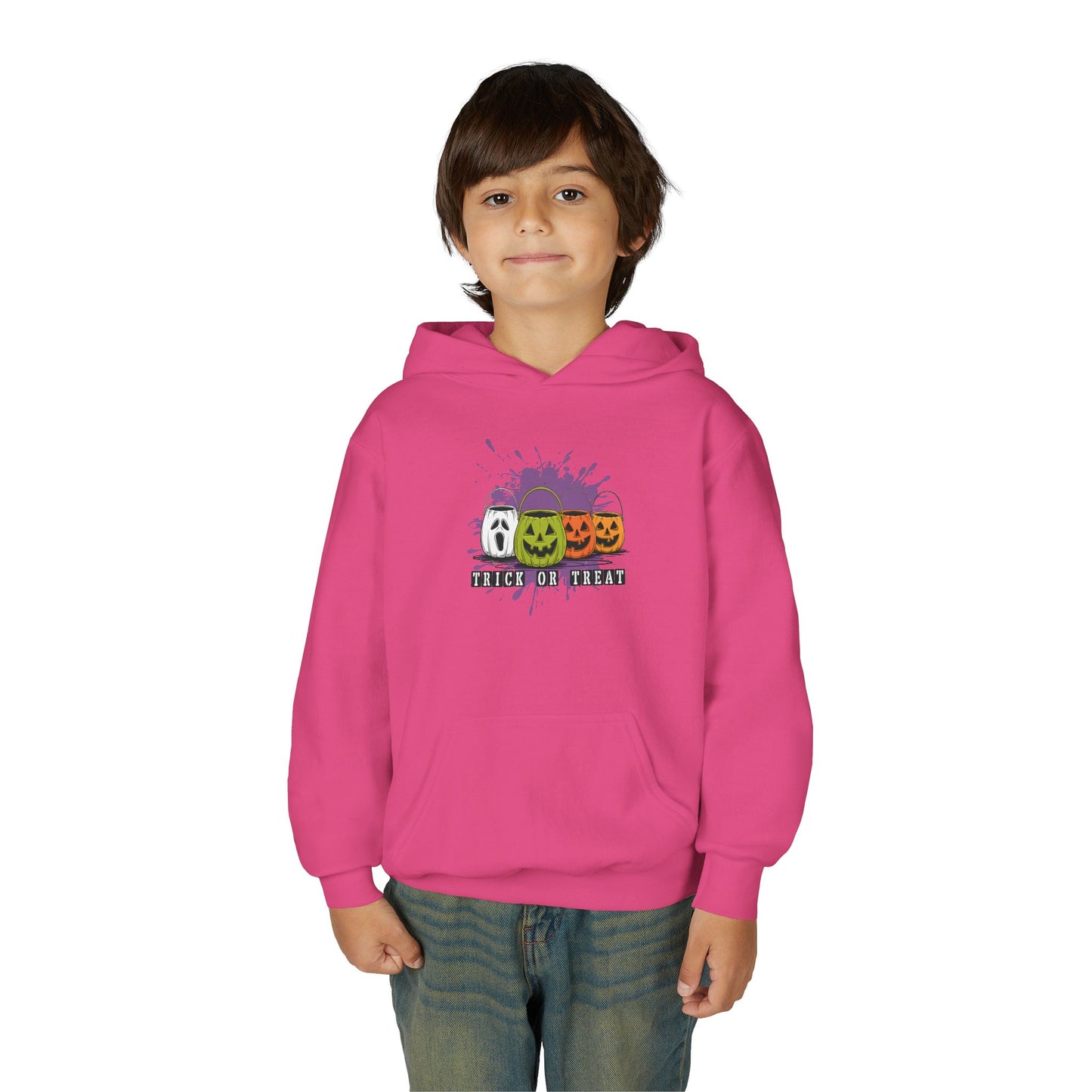 Halloween Pumpkin Trick or Treat Youth Hoodie