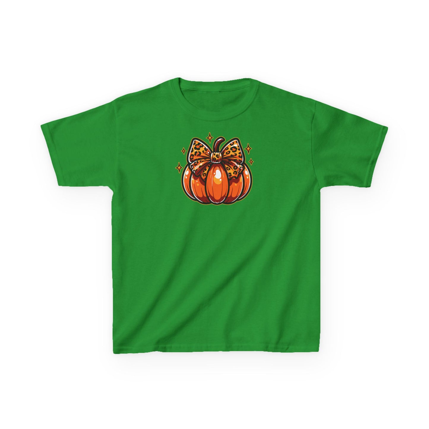 Leopard Pumpkin Bow Kids Tee