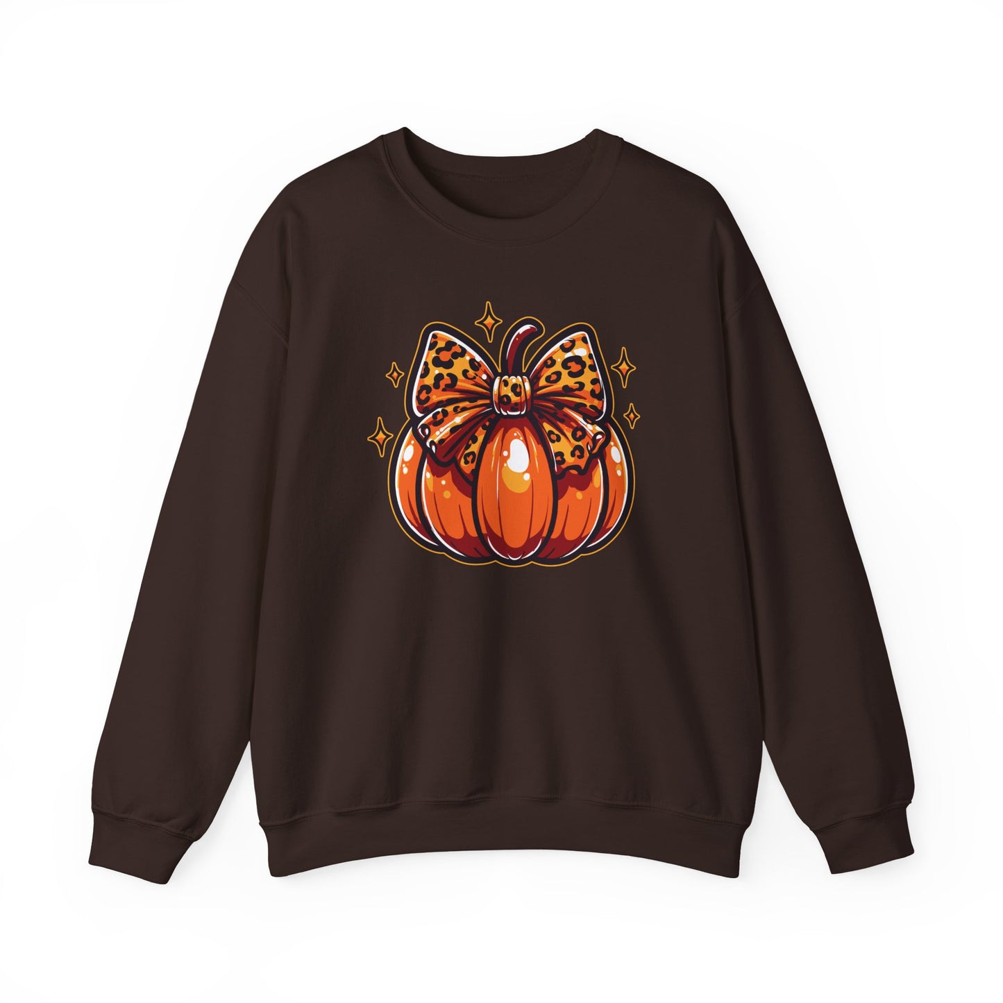 Leopard Pumpkin Bow Sweatshirt