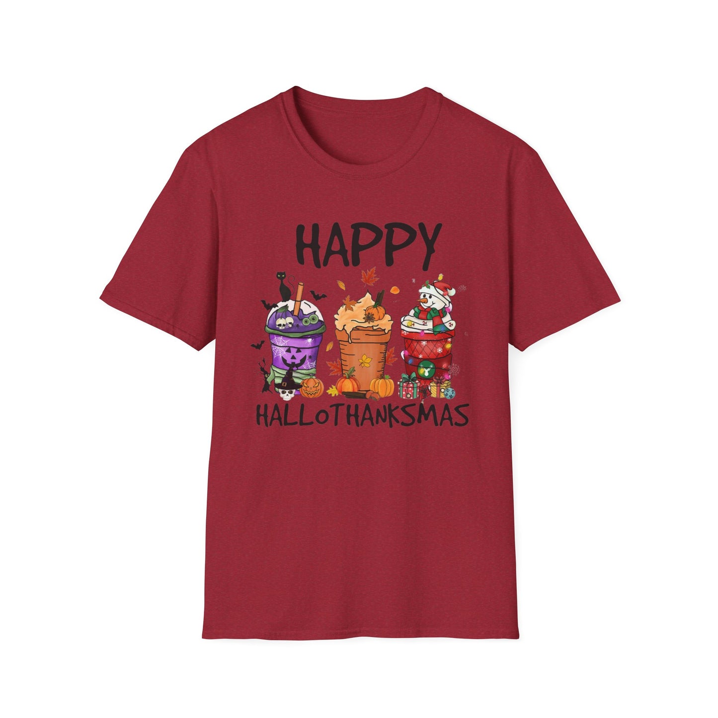 Happy Hallothanksmas Drinks Unisex Softstyle T-Shirt