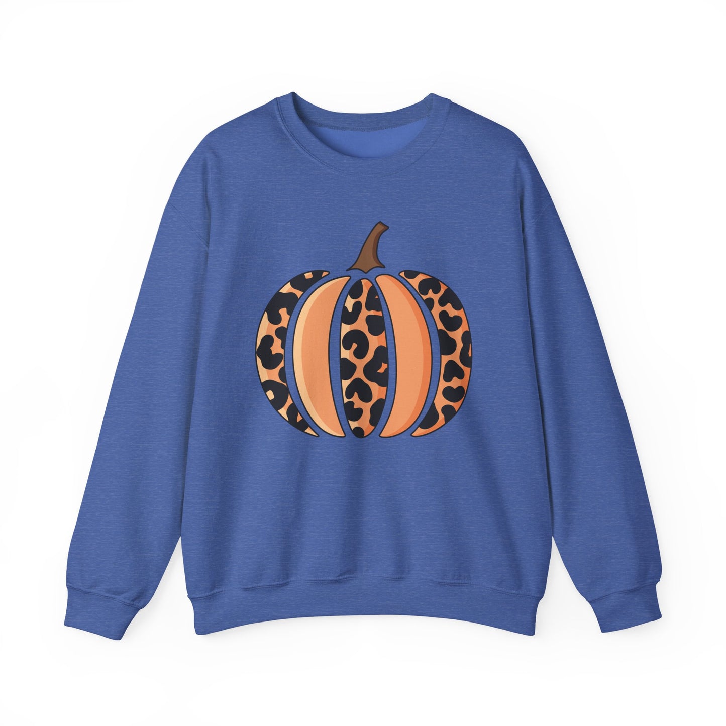 Leopard Print Pumpkin Crewneck Sweatshirt