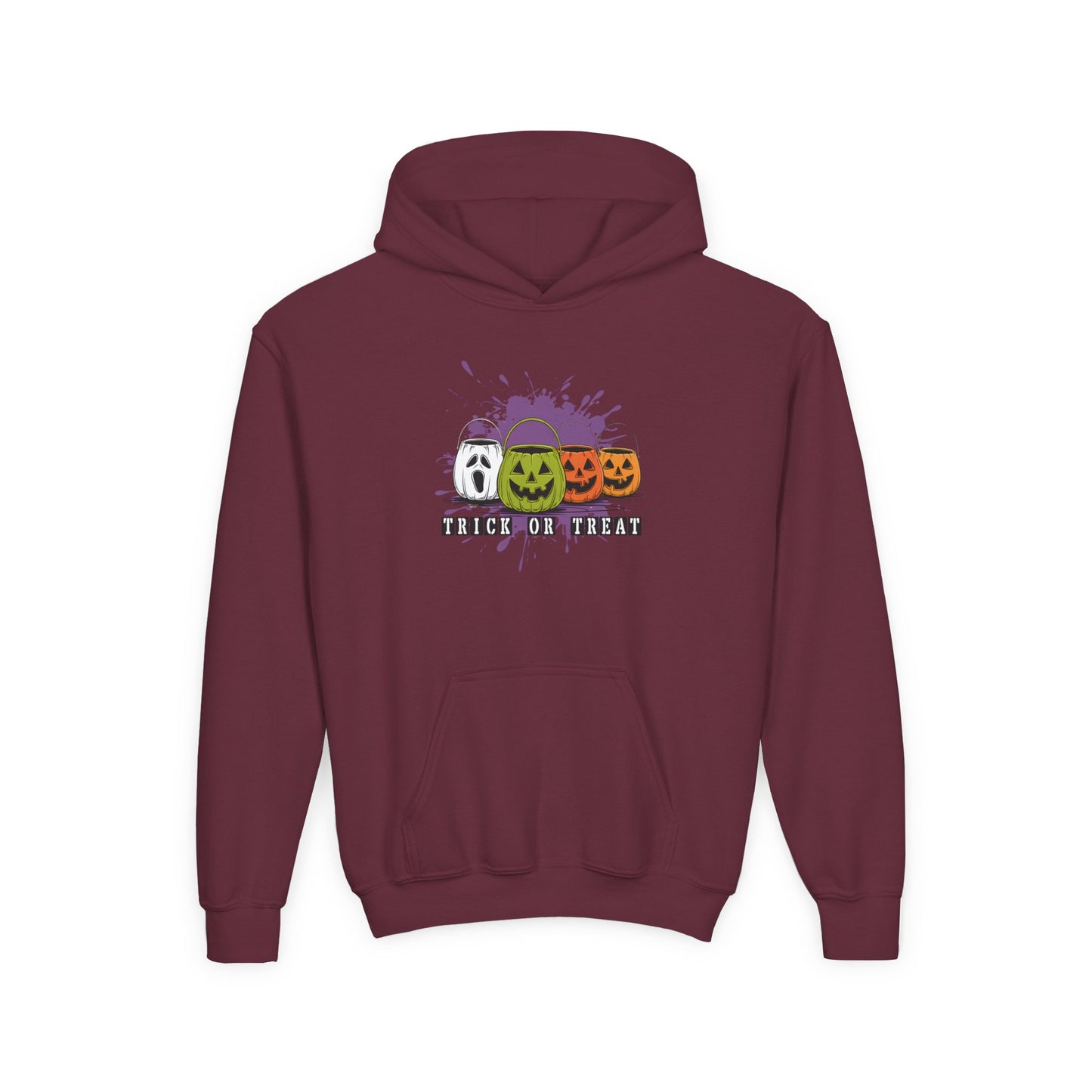 Halloween Pumpkin Trick or Treat Youth Hoodie