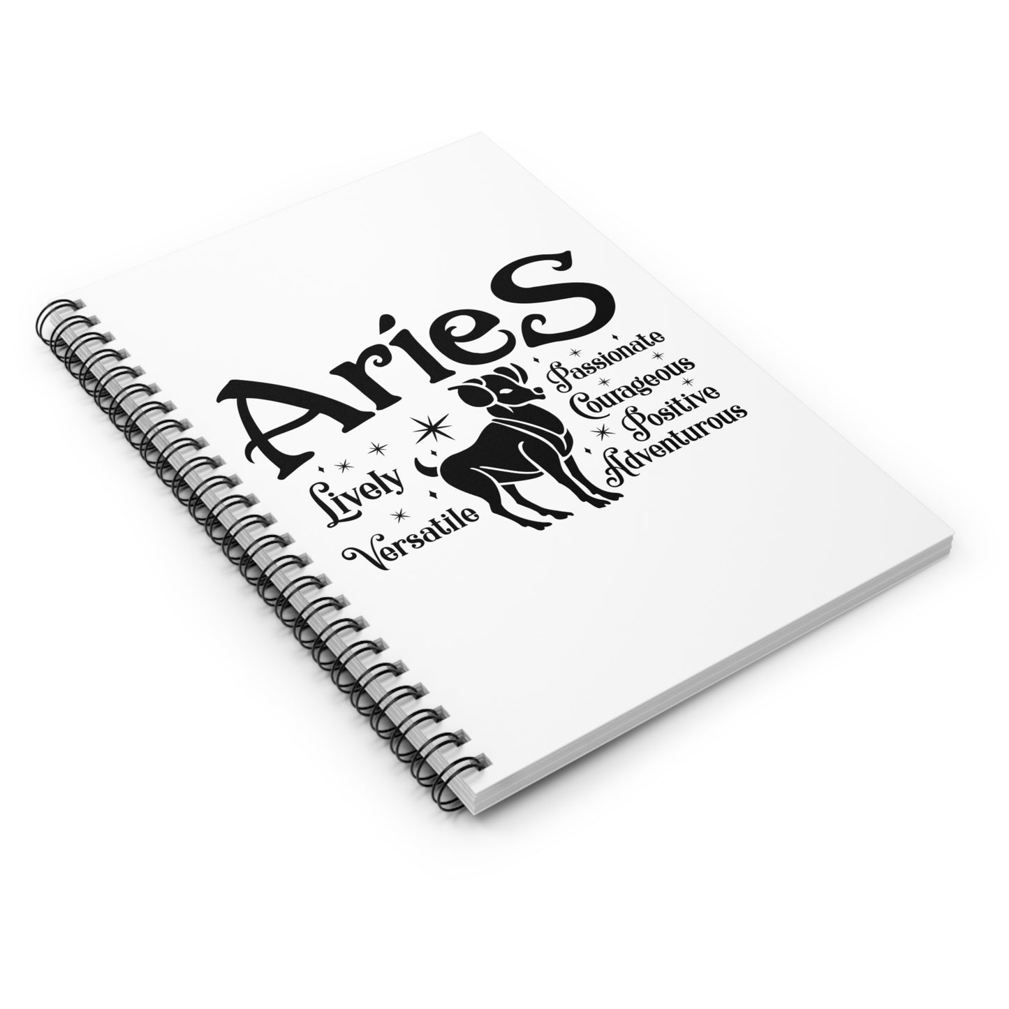 Aries Inspirational Spiral Notebook