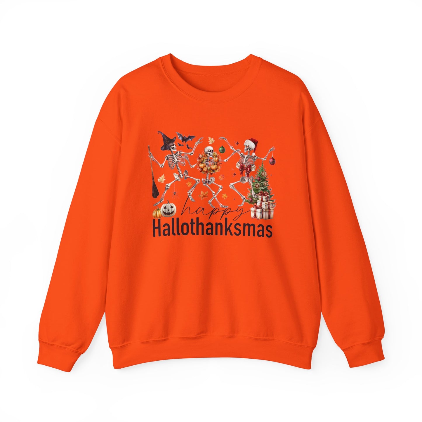 Happy Hallothanksmas Skeleton Sweatshirt