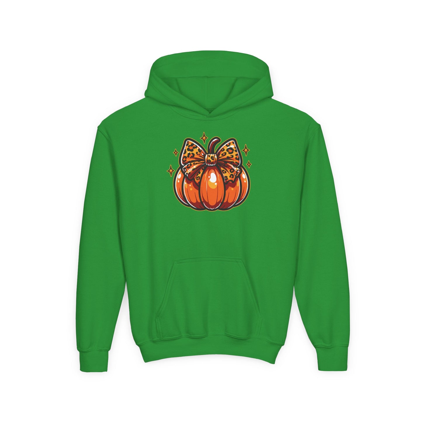 Leopard Pumpkin Bow Youth Hoodie