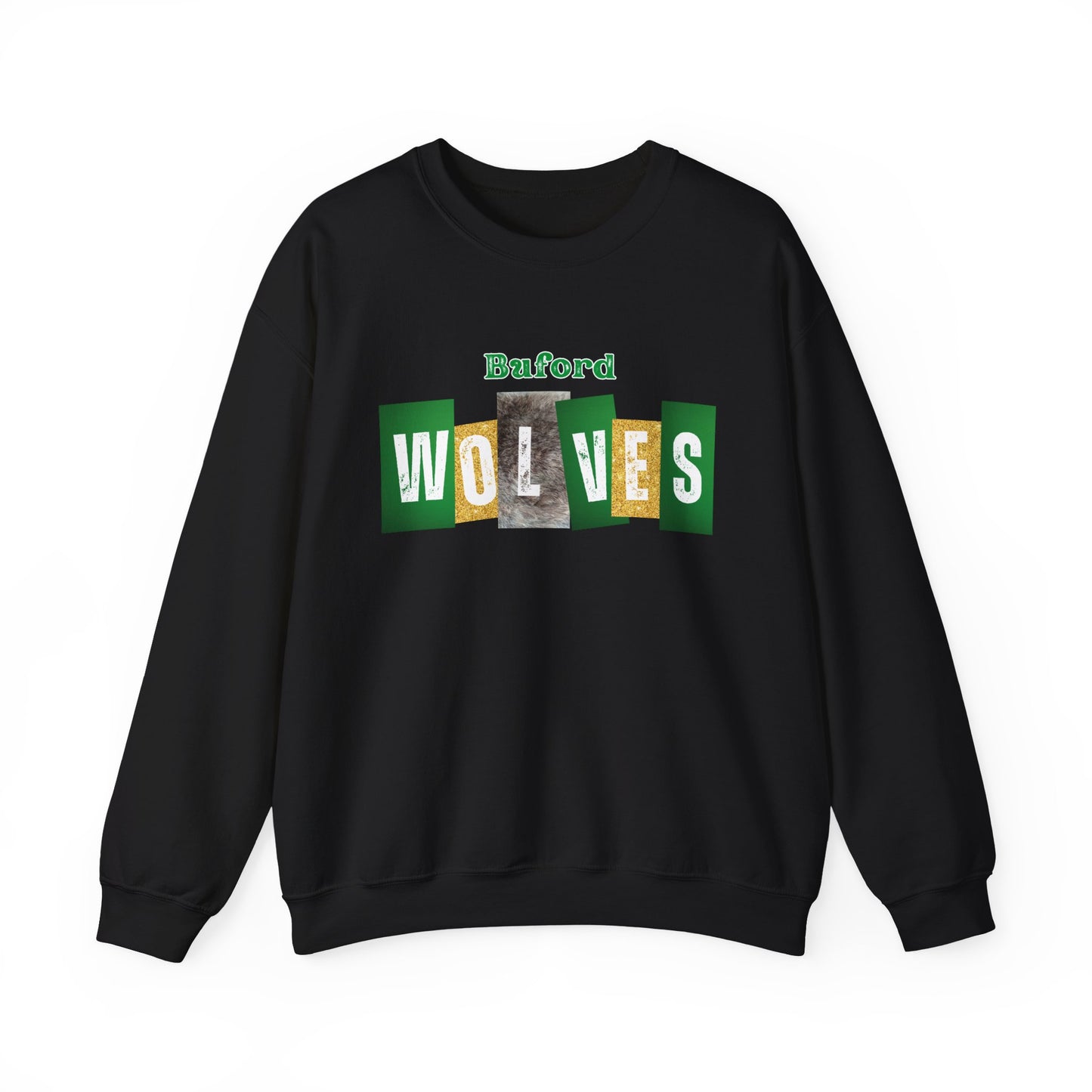 Buford Wolves Block letters Crewneck Sweatshirt