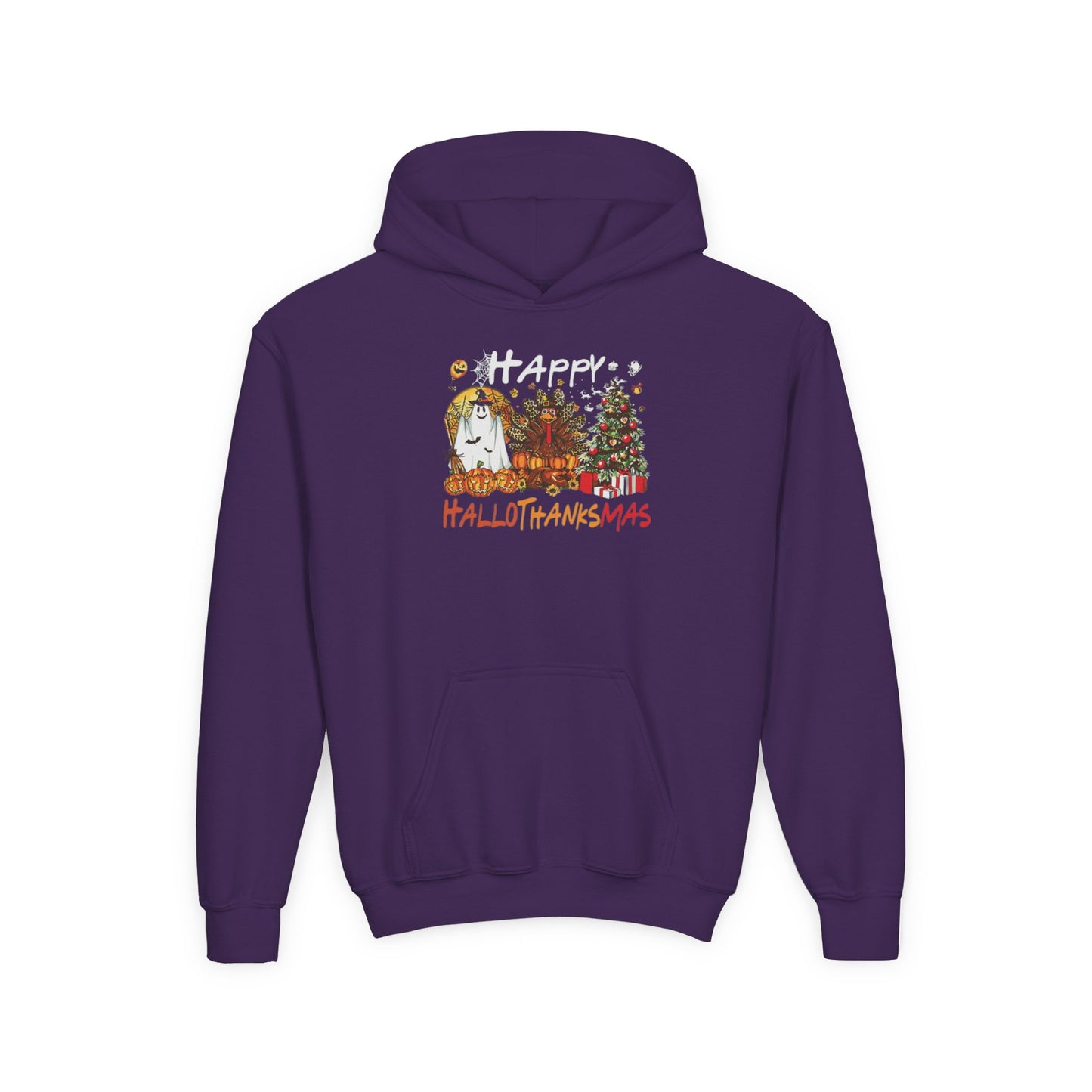 Happy Hallothanksmas Characters Youth Hoodie