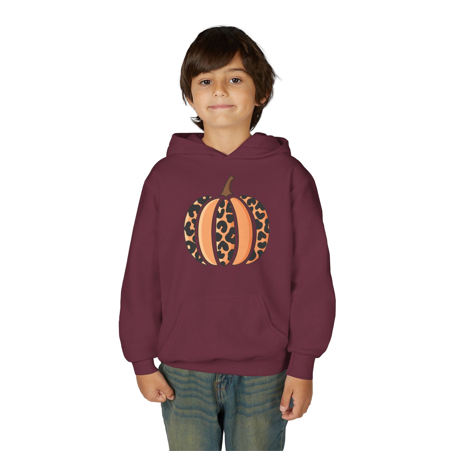 Leopard Print Pumpkin Youth Hoodie