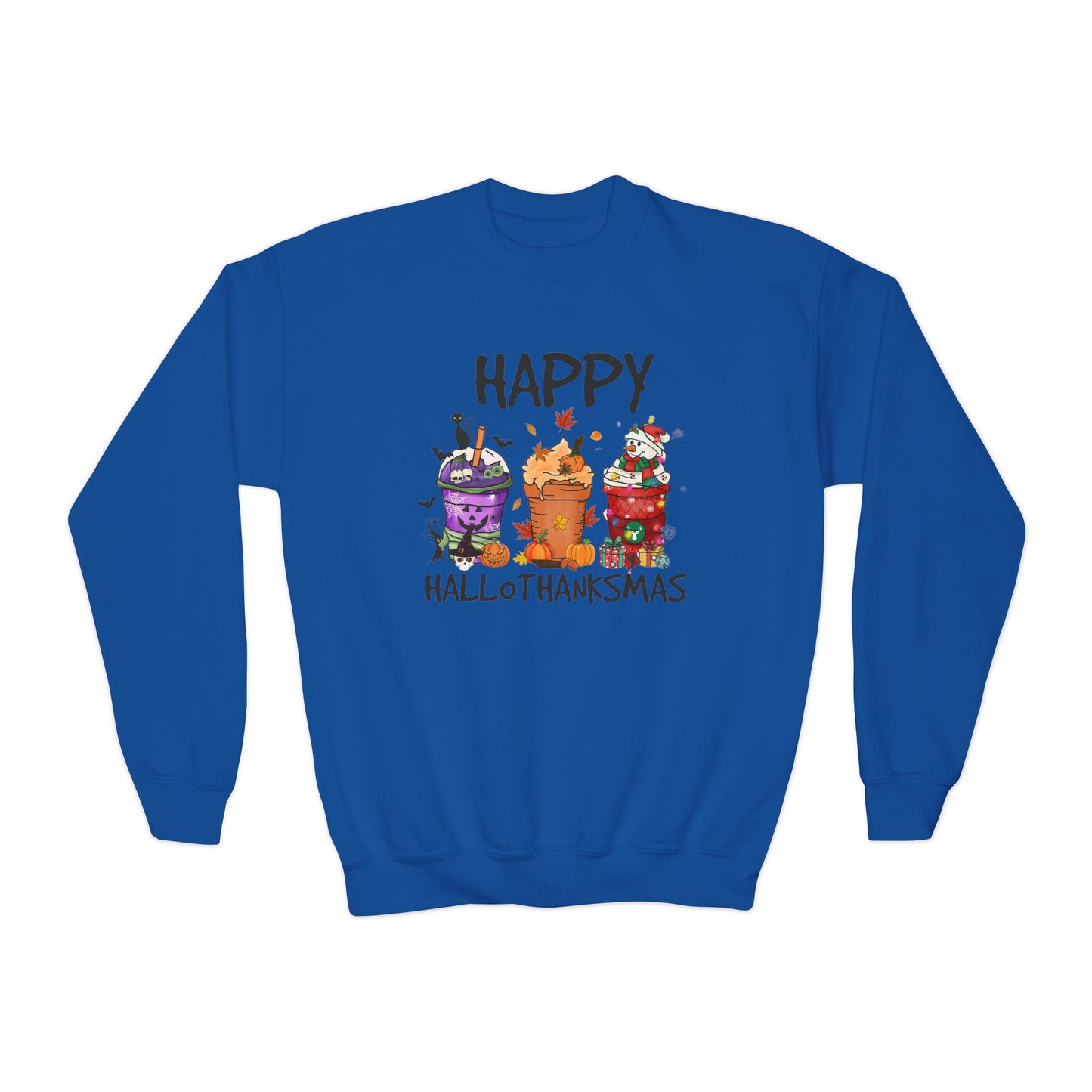 Happy Hallothanksmas Youth Crewneck Sweatshirt