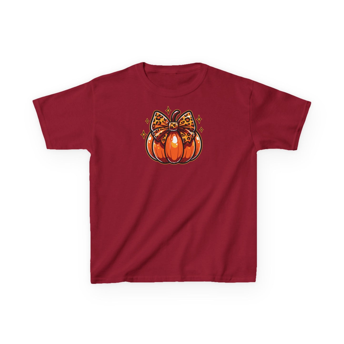 Leopard Pumpkin Bow Kids Tee
