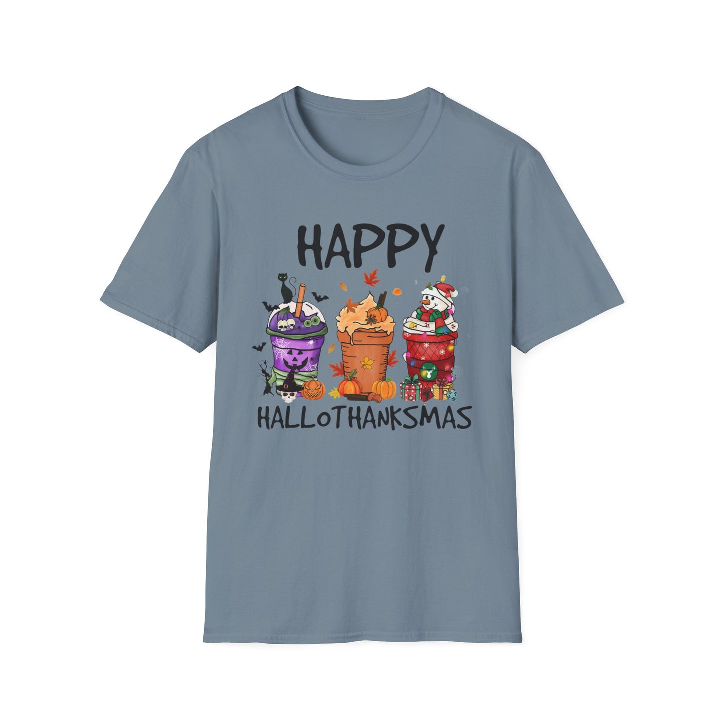Happy Hallothanksmas Drinks Unisex Softstyle T-Shirt