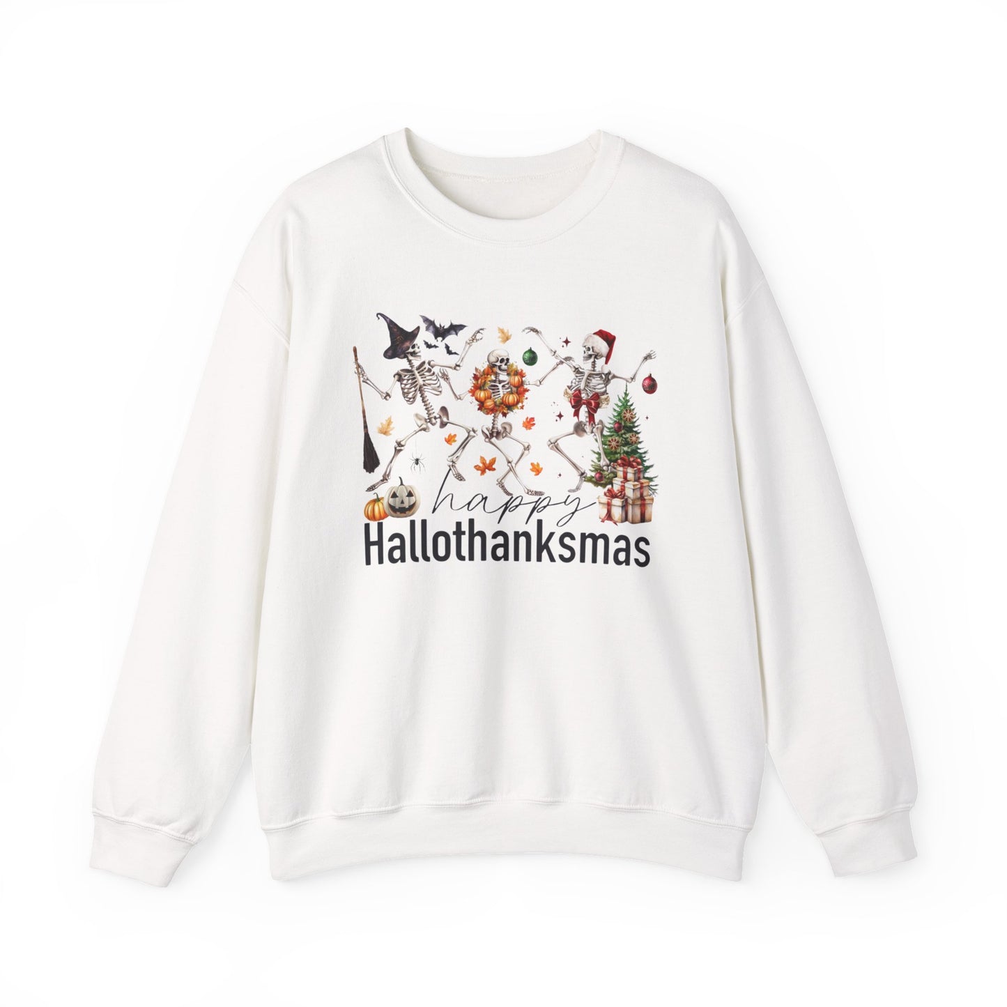 Happy Hallothanksmas Skeleton Sweatshirt