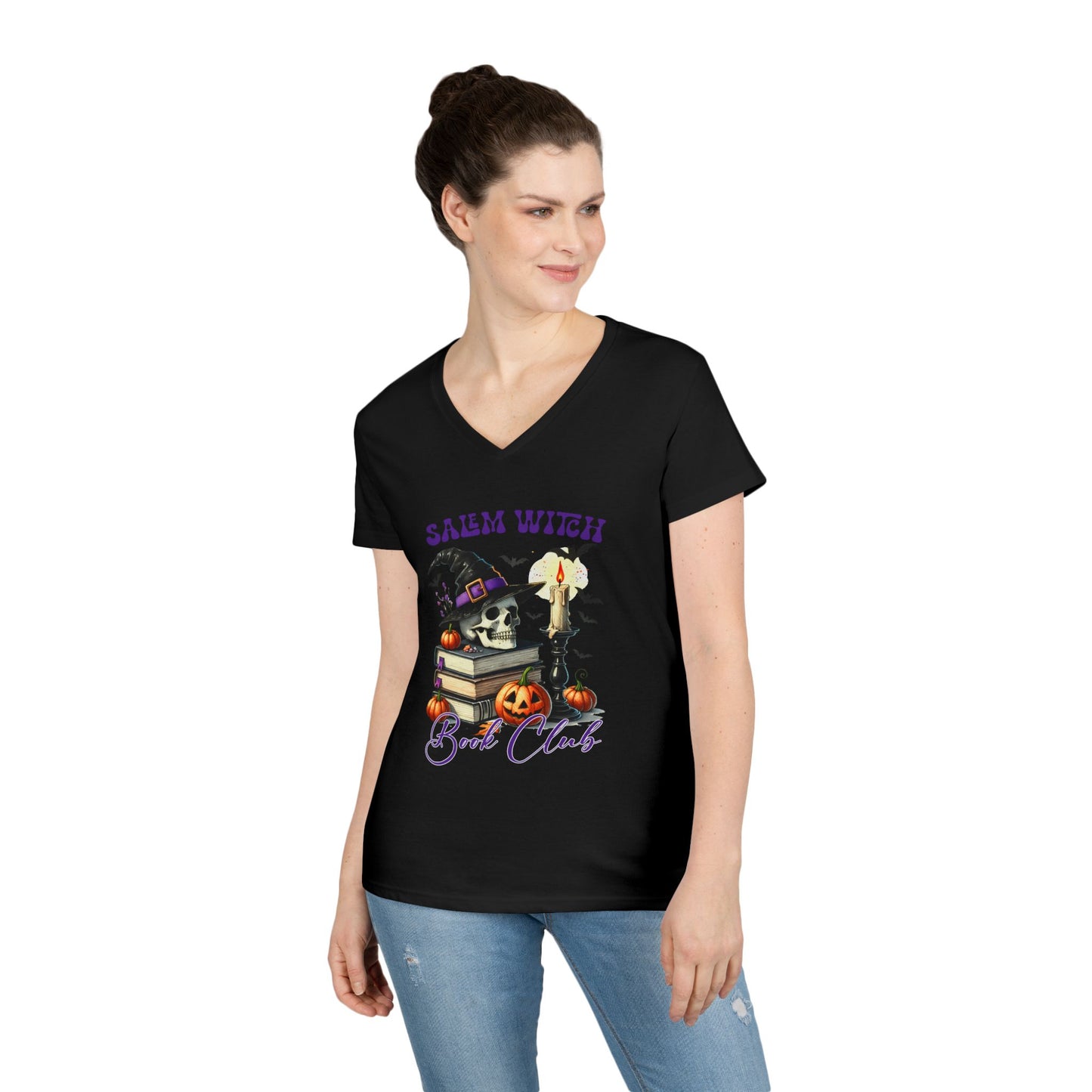 Salem Witch Book Club V-Neck T-Shirt -