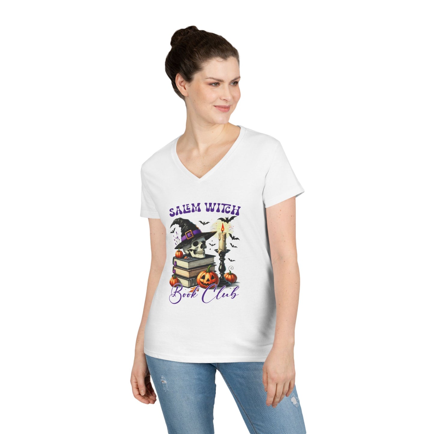 Salem Witch Book Club V-Neck T-Shirt -