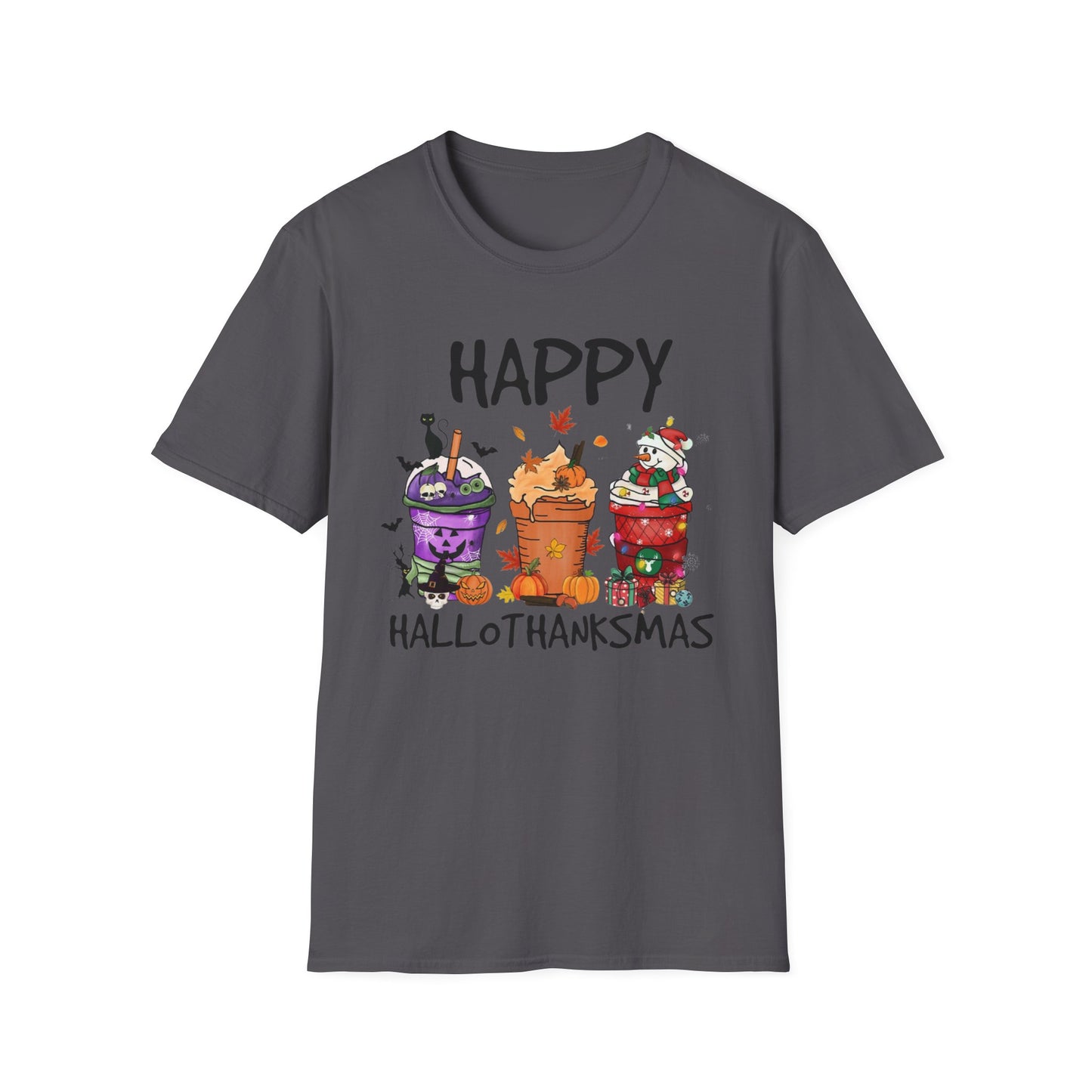 Happy Hallothanksmas Drinks Unisex Softstyle T-Shirt