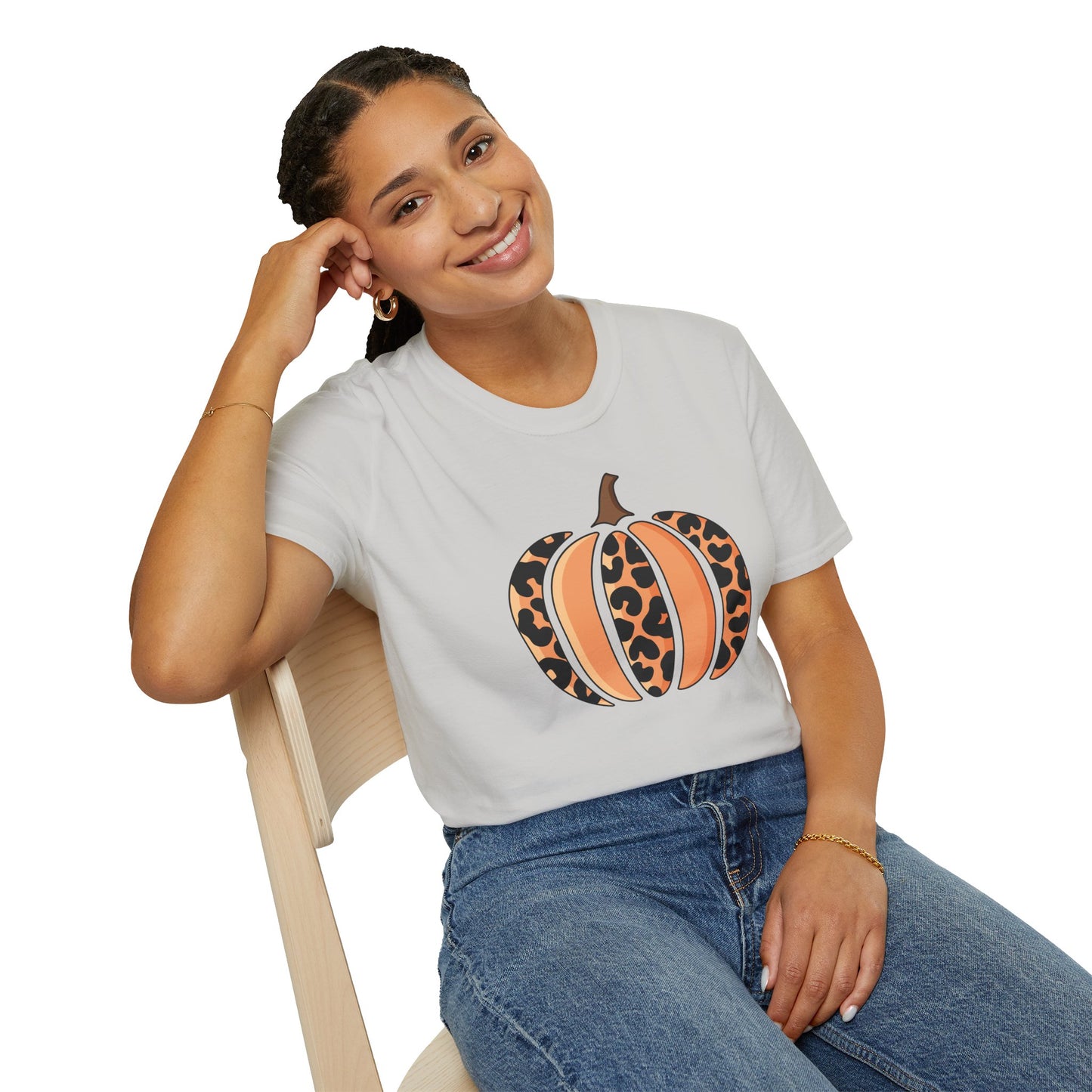 Leopard Print Pumpkin Unisex T-Shirt