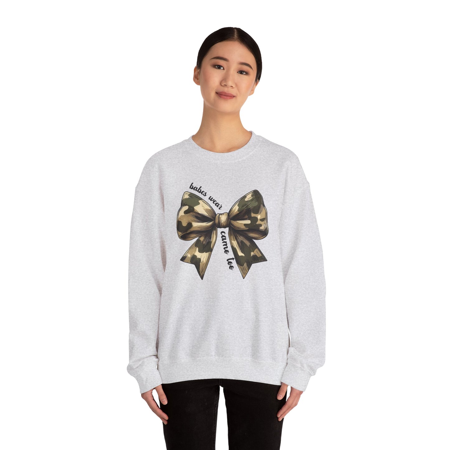 Babes Wear Camo Too Crewneck Sweatshirt