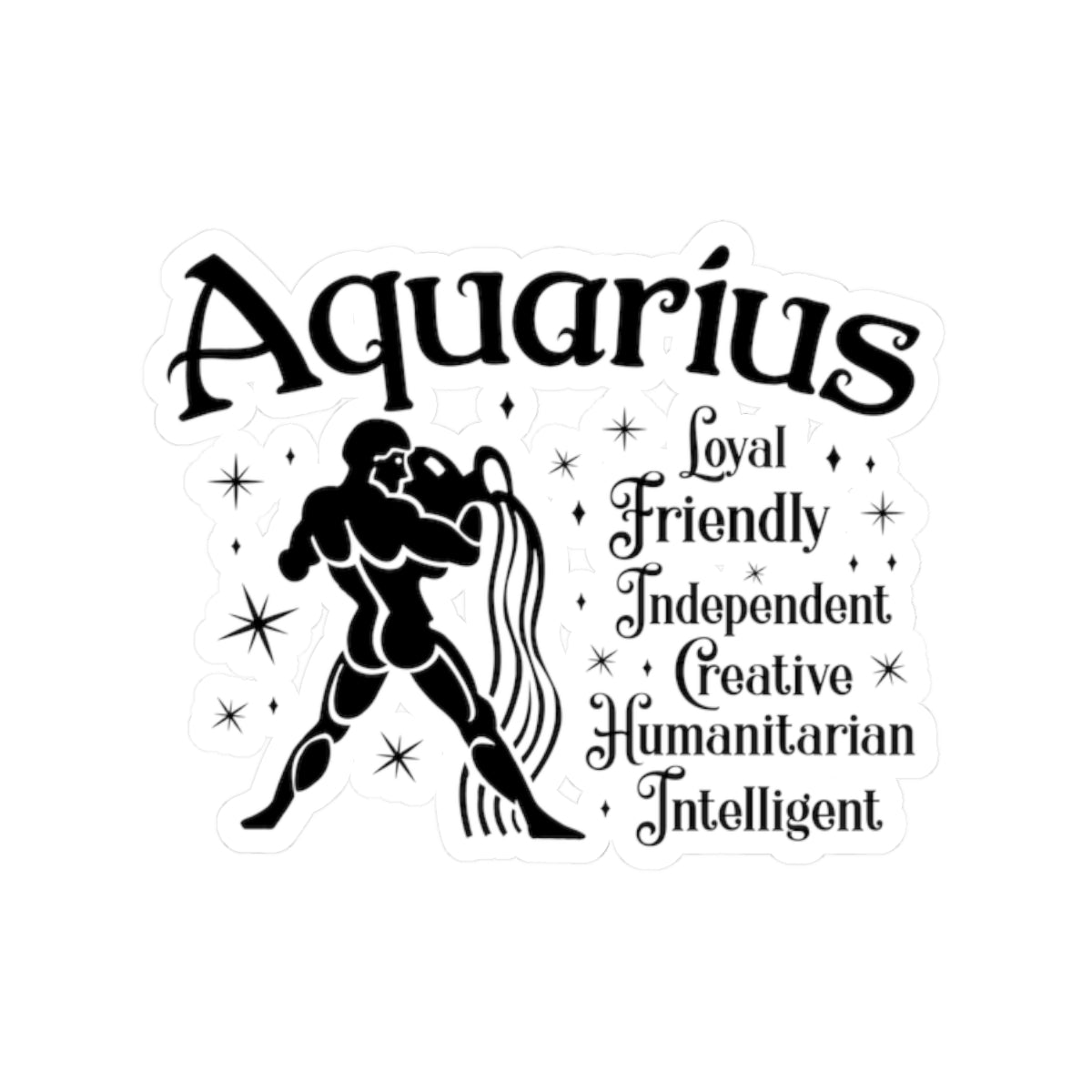 Aquarius Zodiac Kiss-Cut Stickers