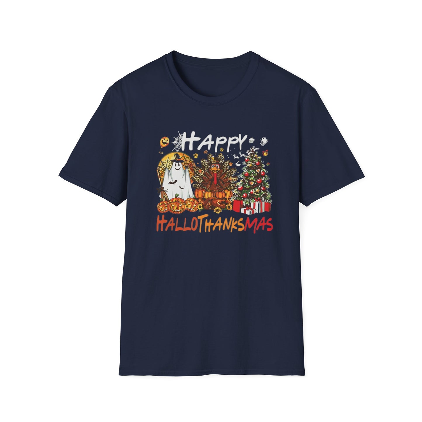 Happy Hallothanksmas Characters Unisex Softstyle T-Shirt