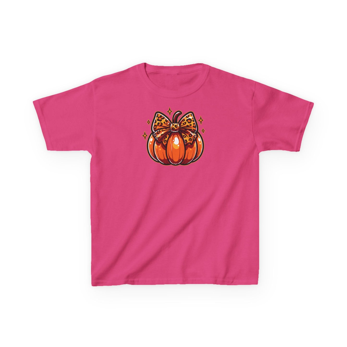 Leopard Pumpkin Bow Kids Tee