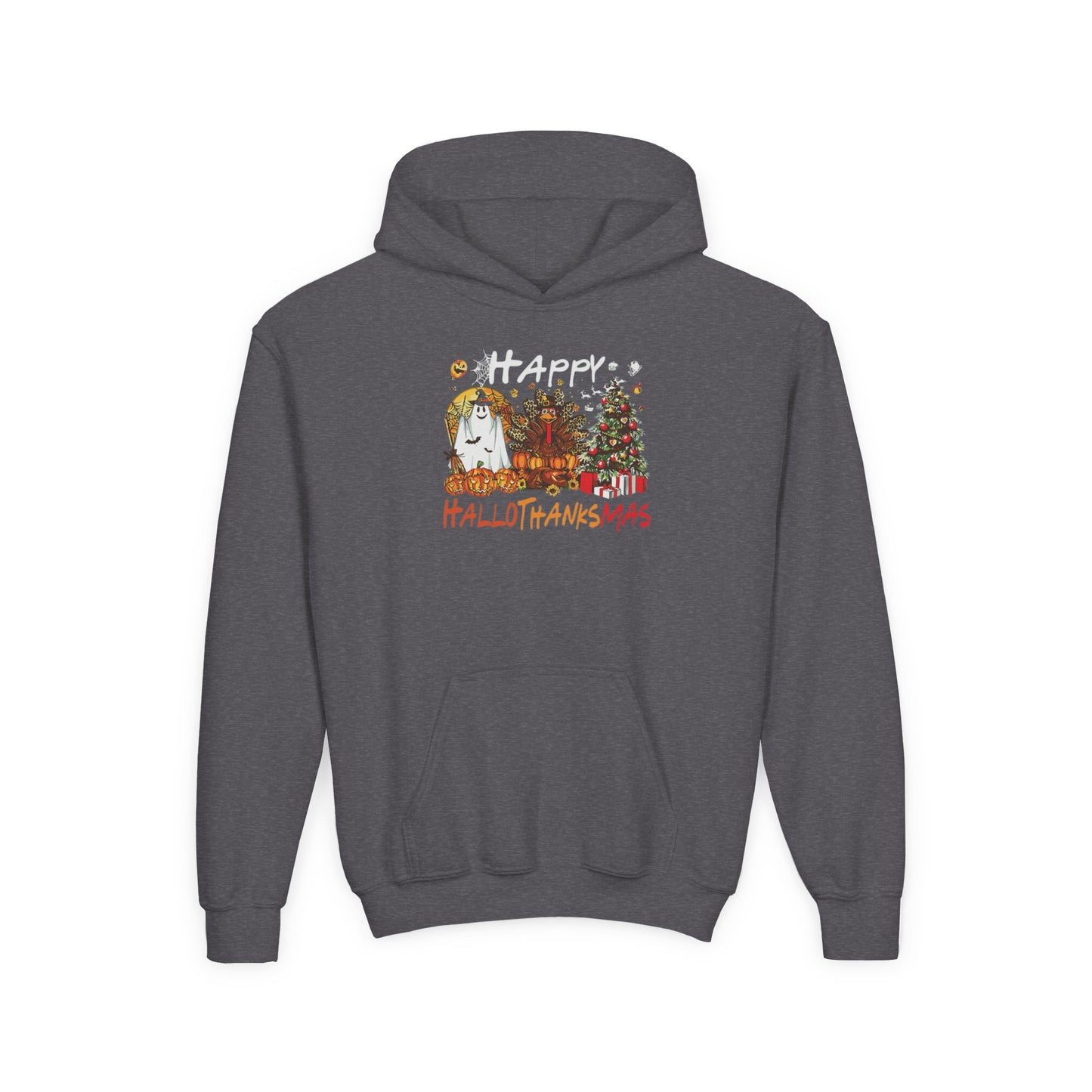 Happy Hallothanksmas Characters Youth Hoodie
