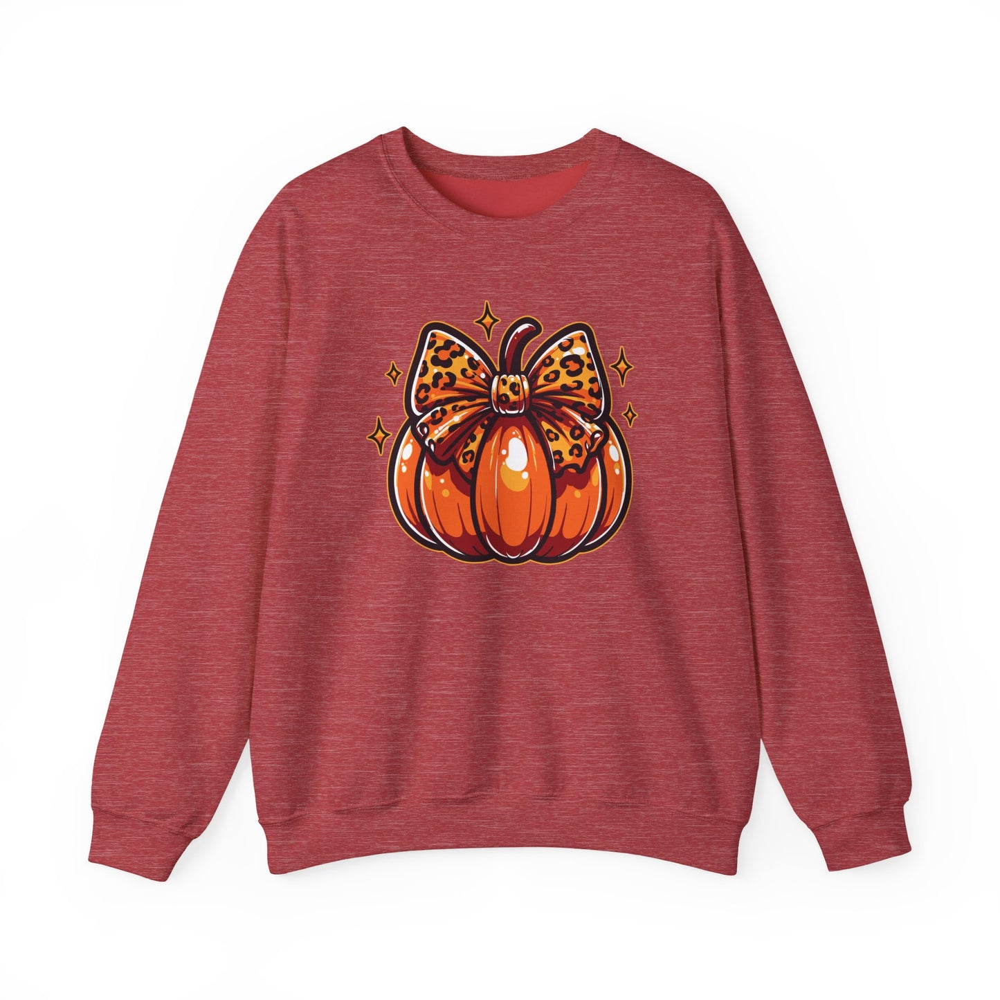 Leopard Pumpkin Bow Sweatshirt