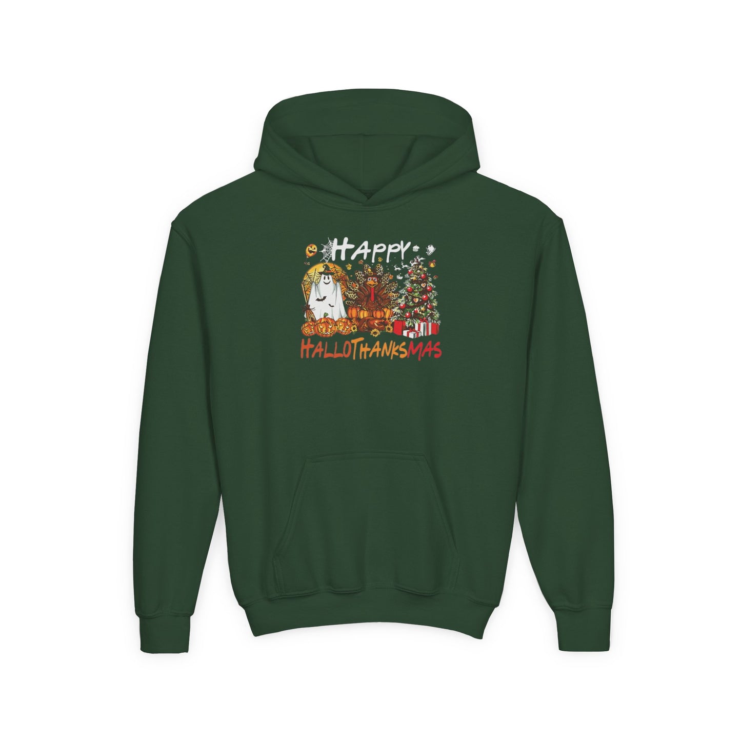 Happy Hallothanksmas Characters Youth Hoodie