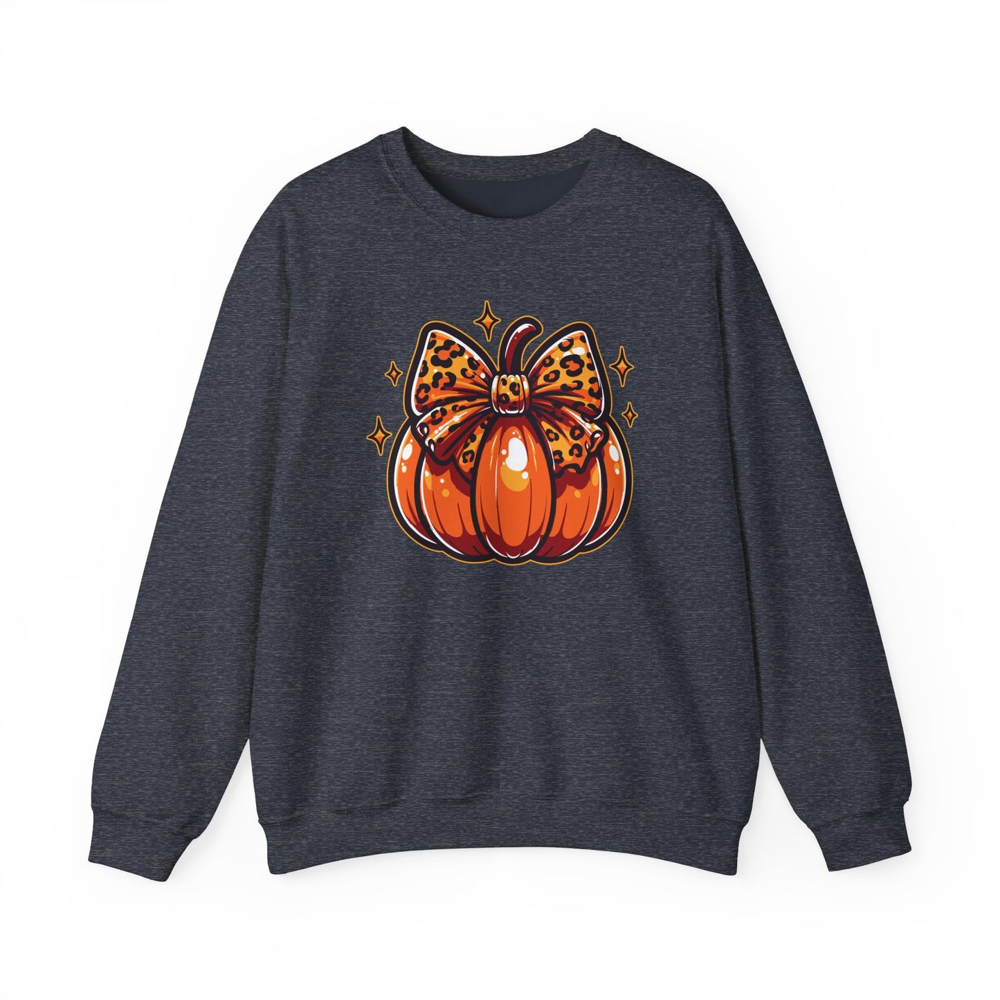 Leopard Pumpkin Bow Sweatshirt
