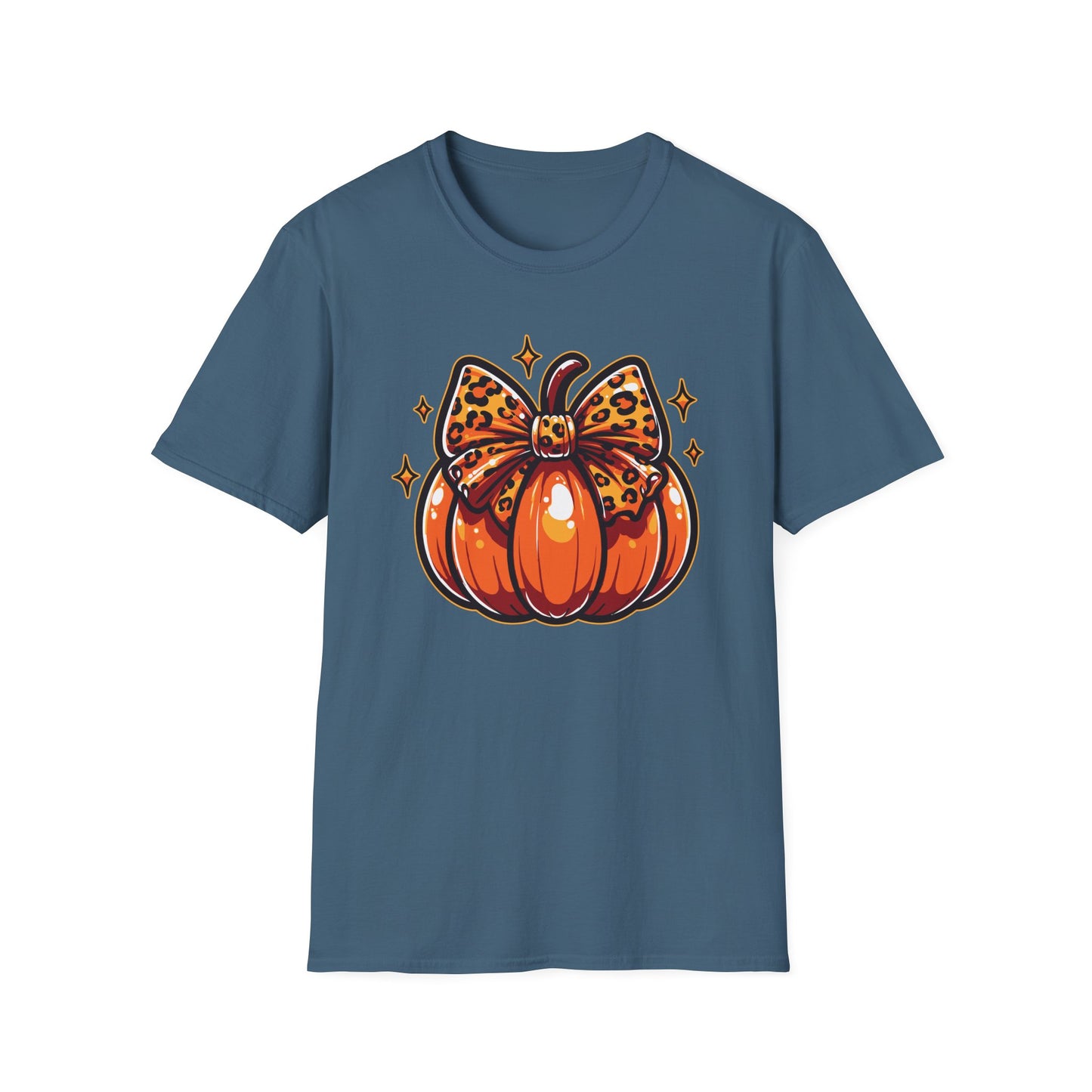 Leopard Pumpkin Bow T-Shirt