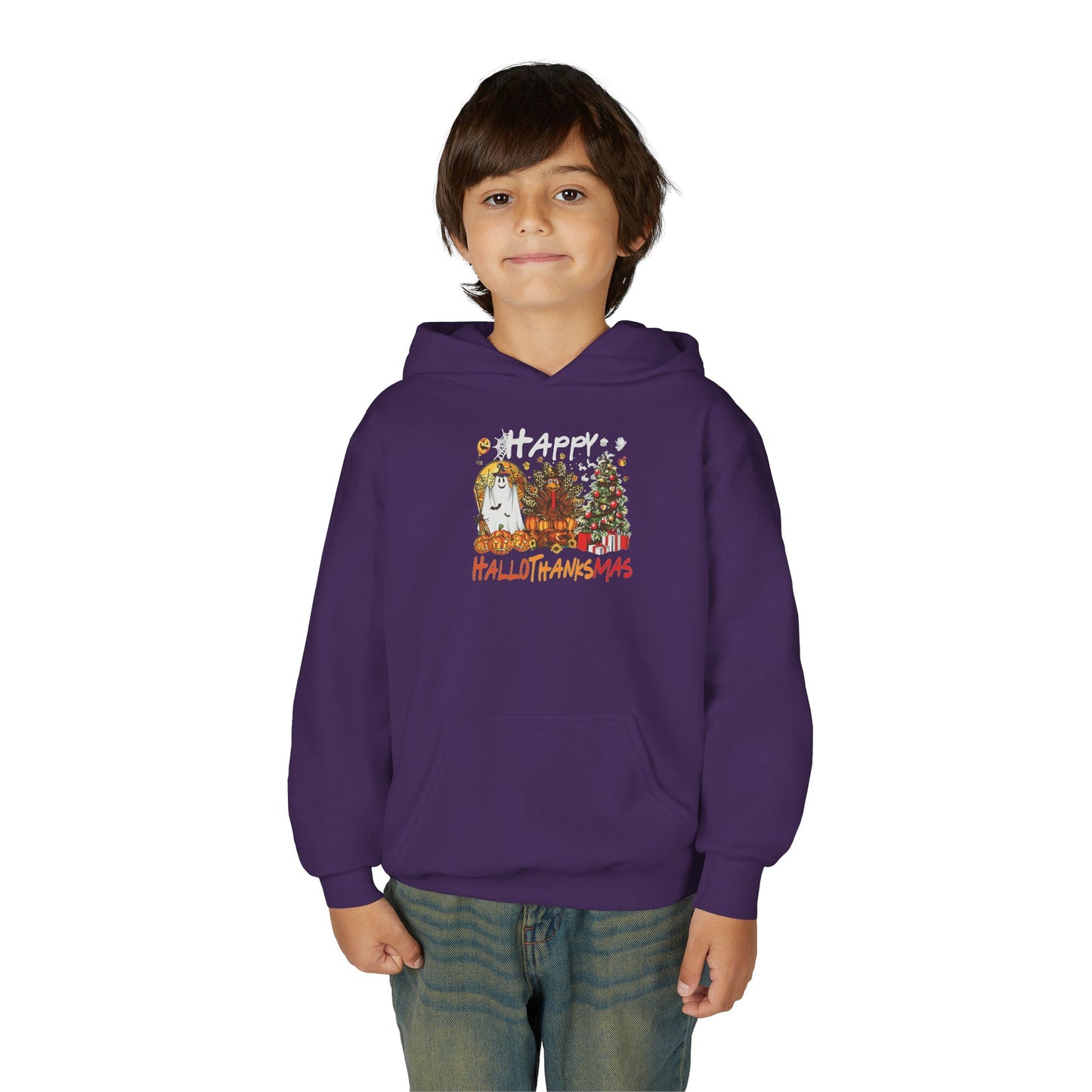 Happy Hallothanksmas Characters Youth Hoodie