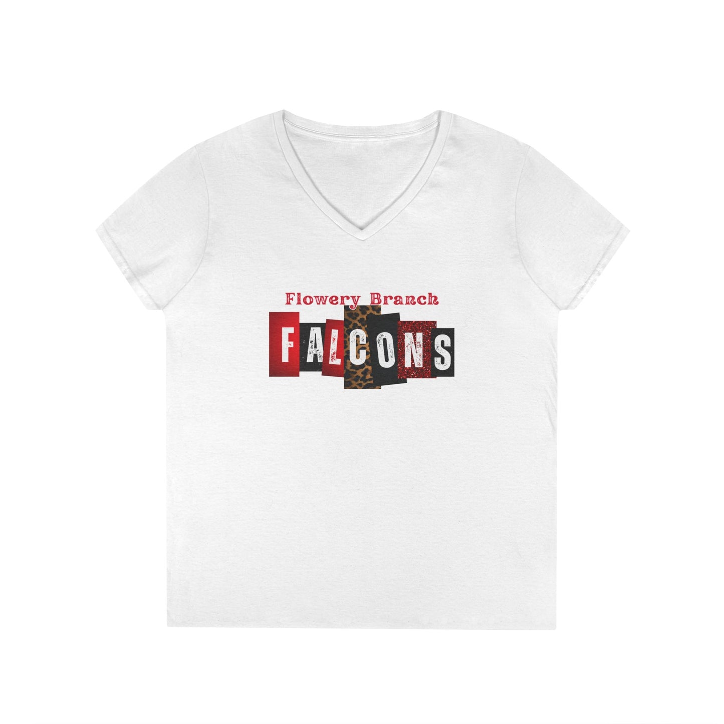 FB Falcons Block letters V-Neck T-Shirt