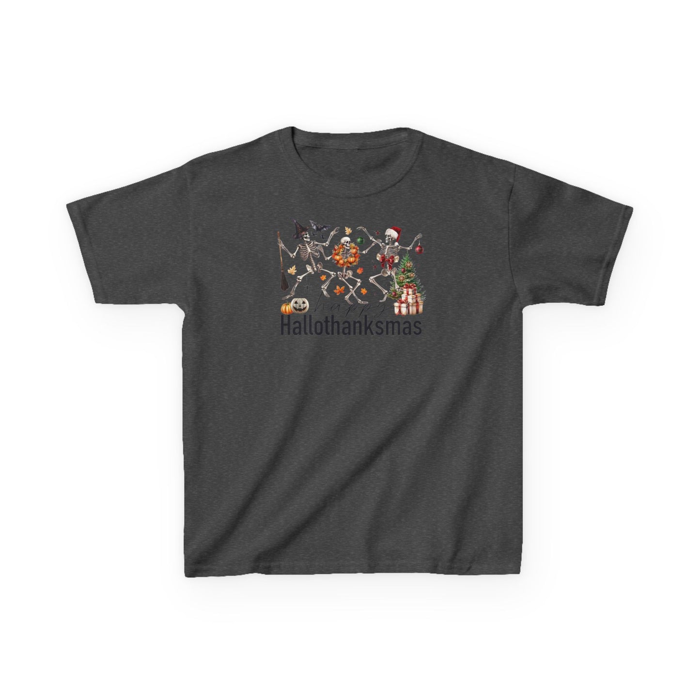 Happy Hallothanksmas Skeleton Kids Tee