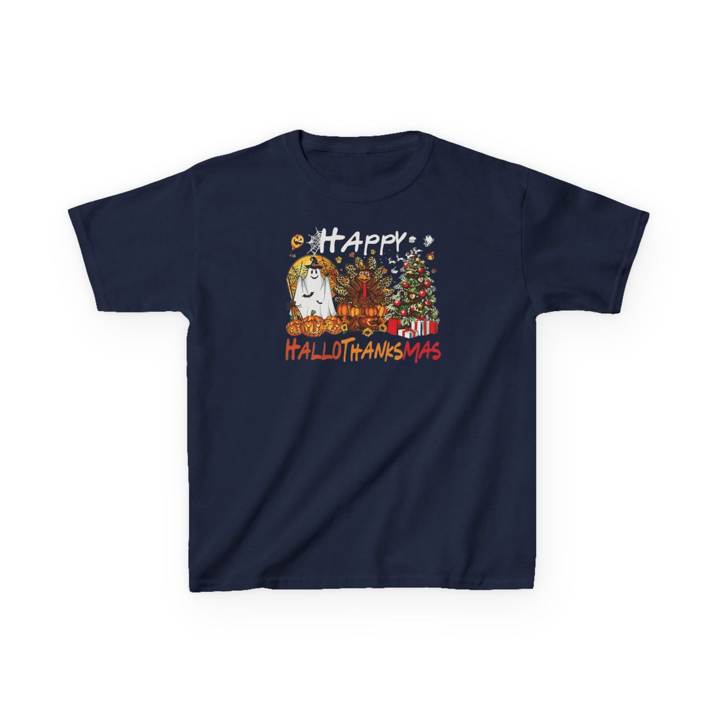 Happy Hallothanksmas Characters Kids Tee